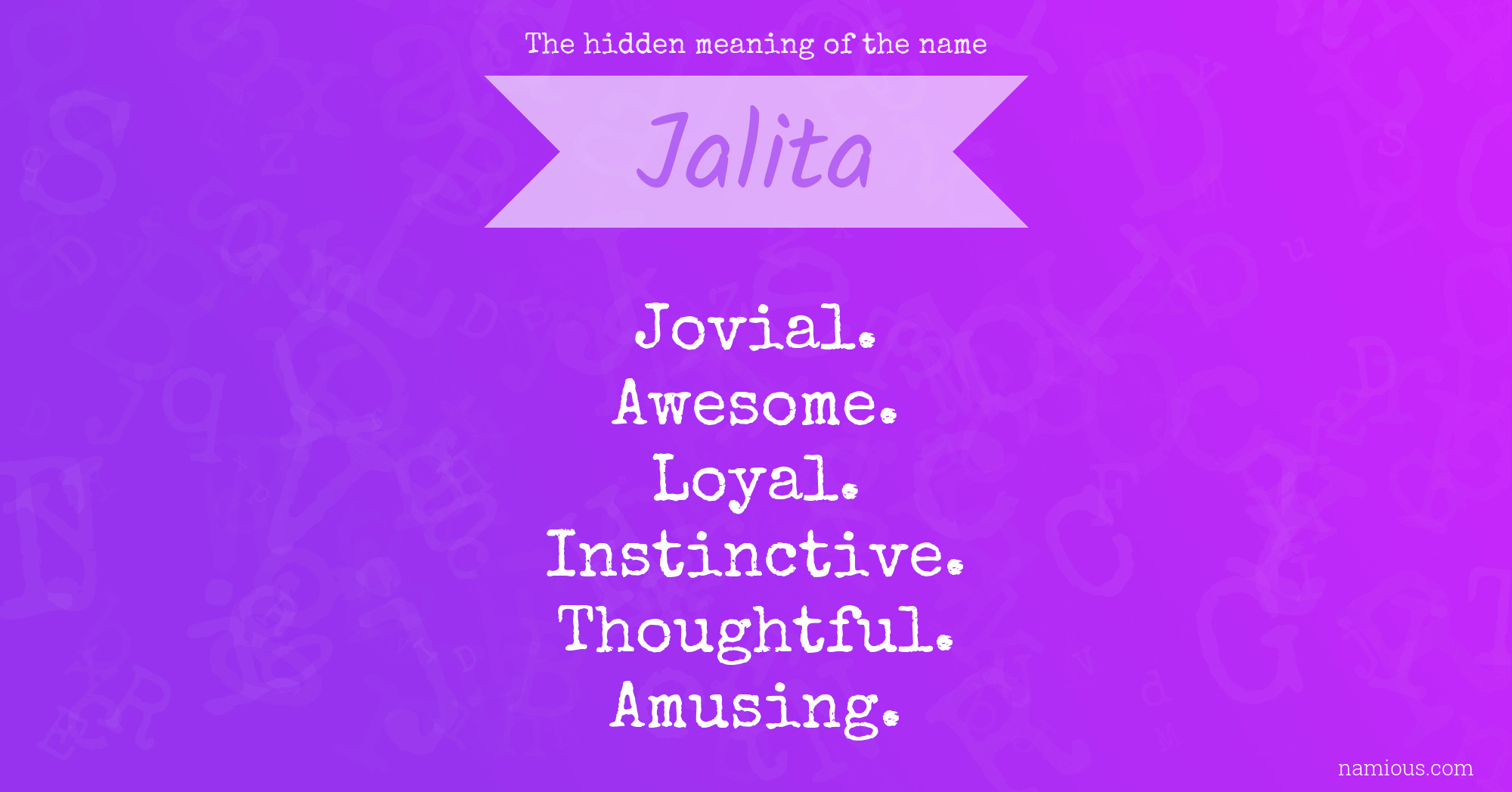 The hidden meaning of the name Jalita