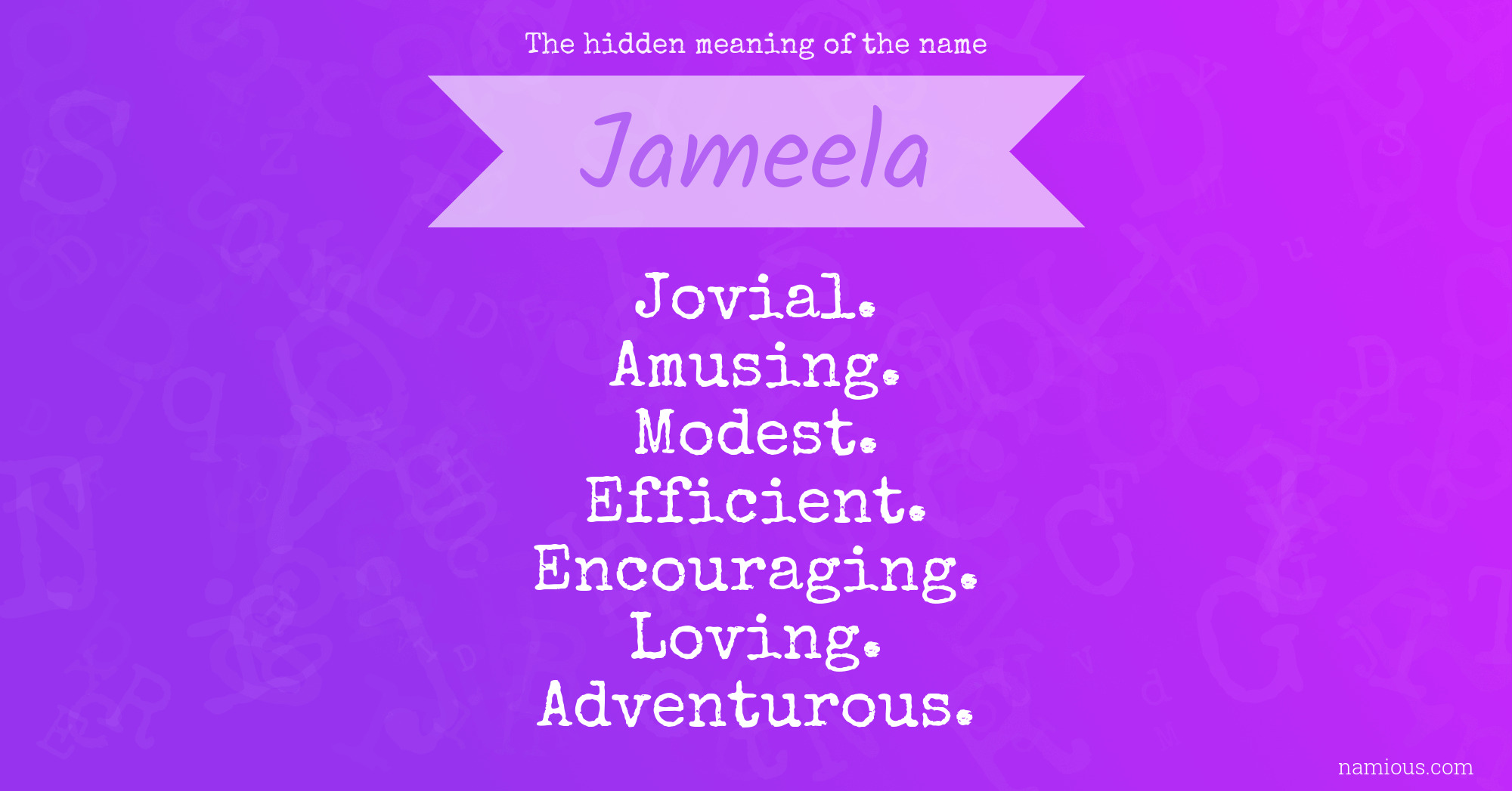 The hidden meaning of the name Jameela