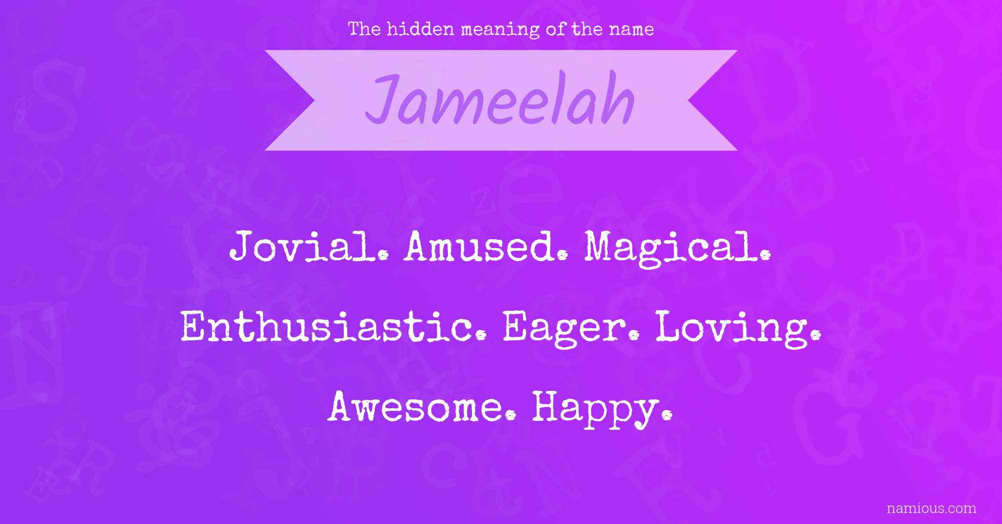 The hidden meaning of the name Jameelah