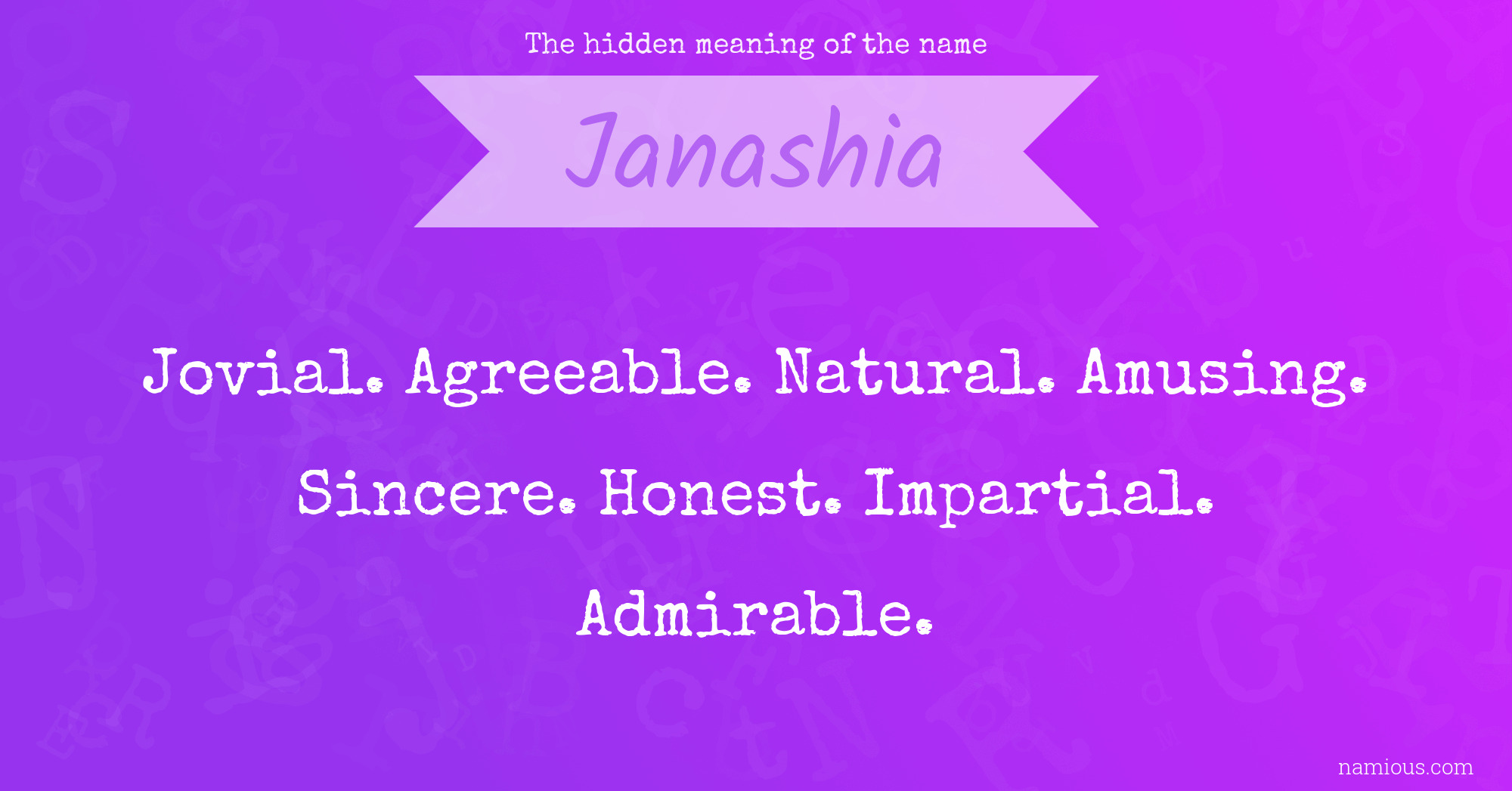 The hidden meaning of the name Janashia