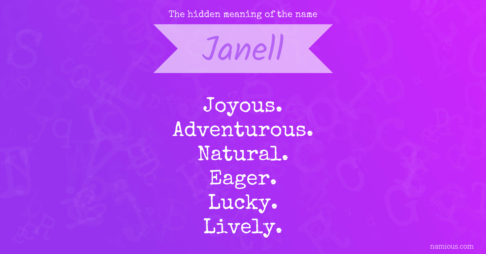 The hidden meaning of the name Janell