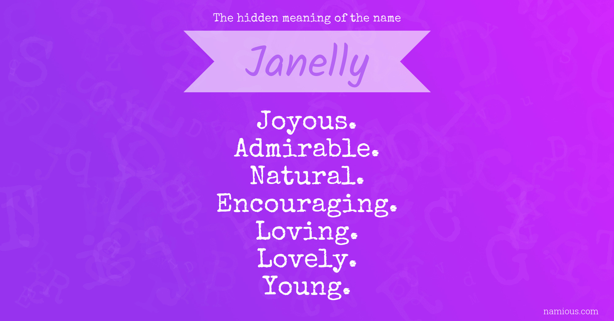 The hidden meaning of the name Janelly