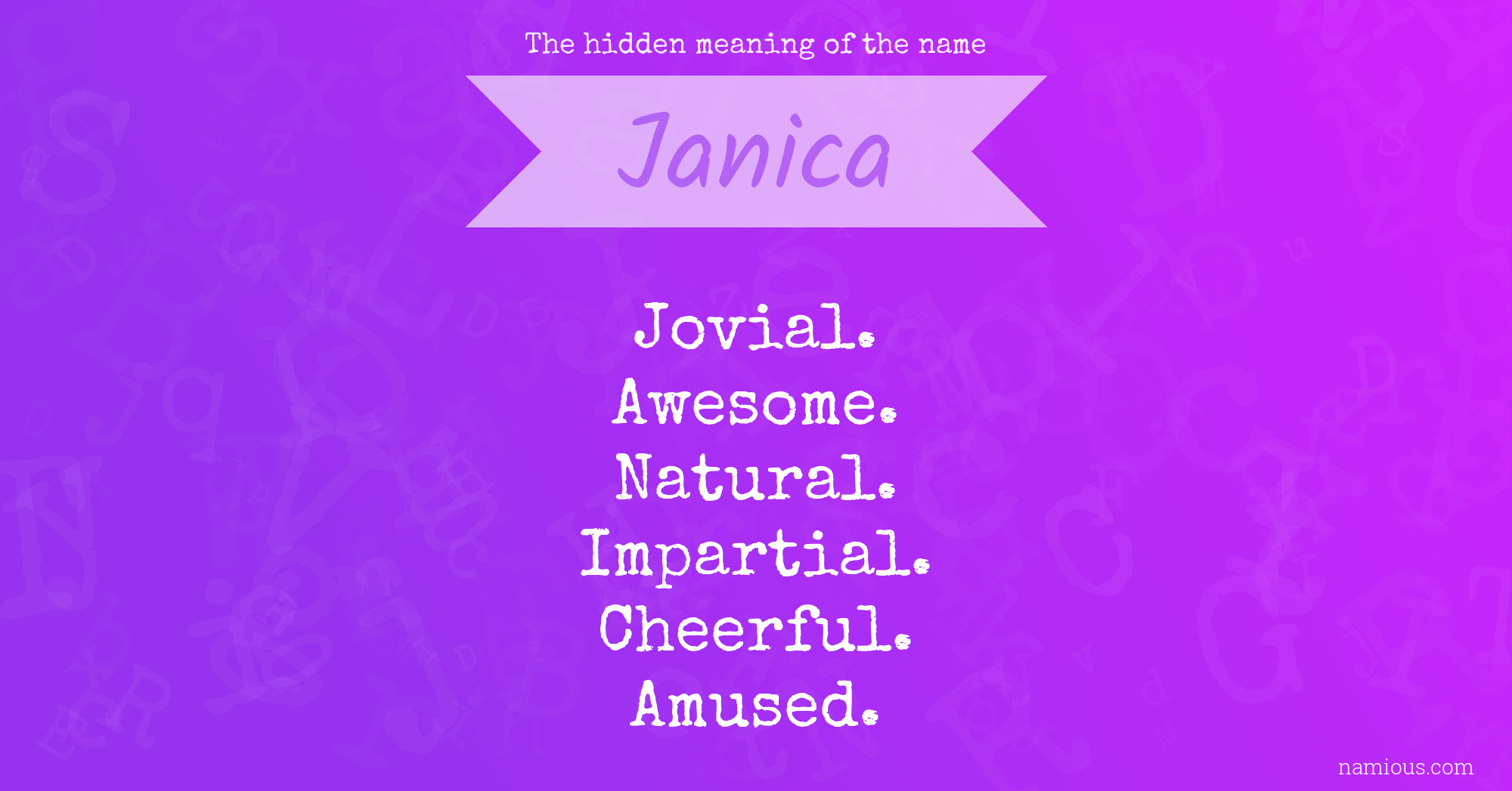 The hidden meaning of the name Janica