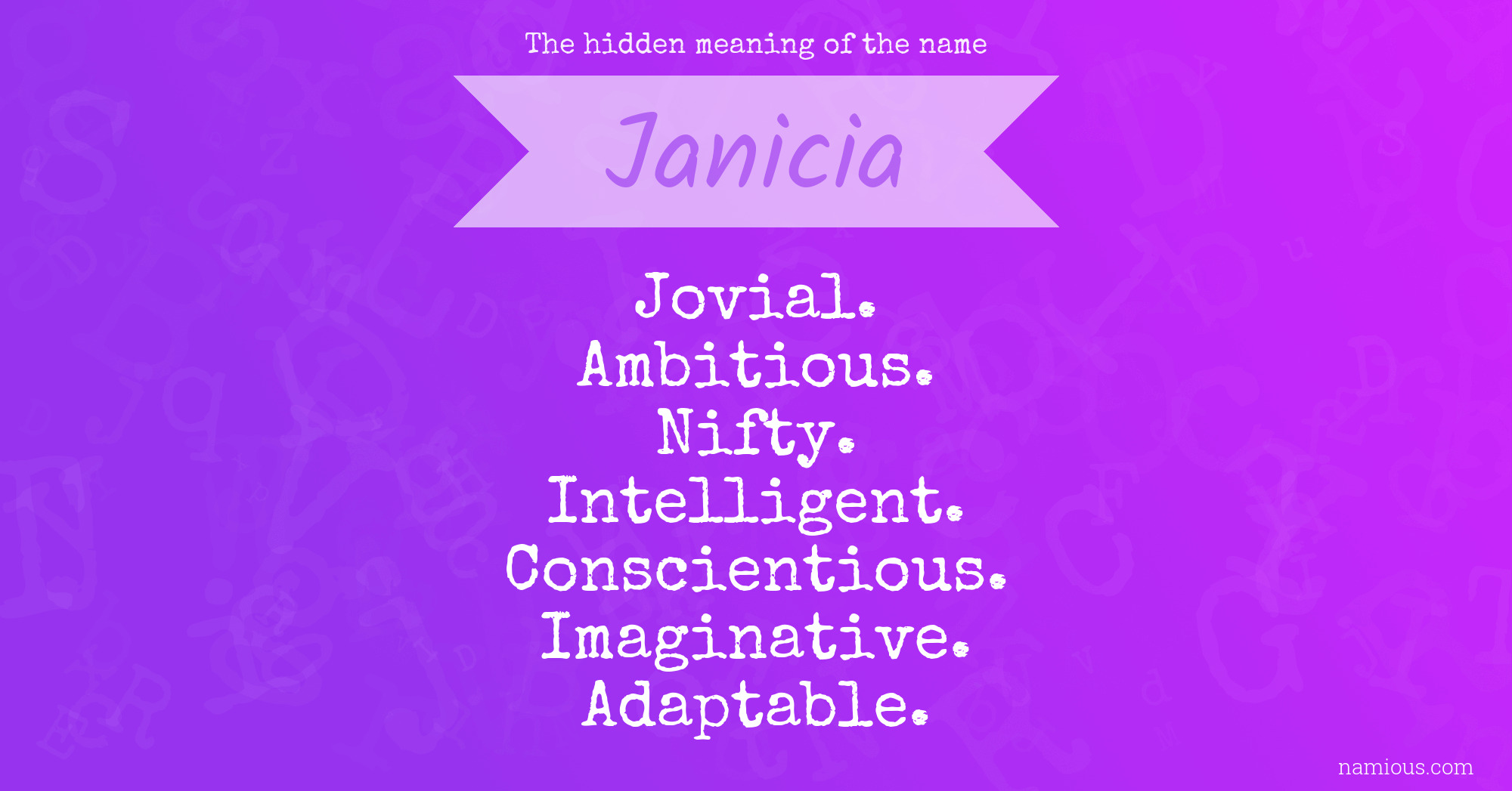 The hidden meaning of the name Janicia