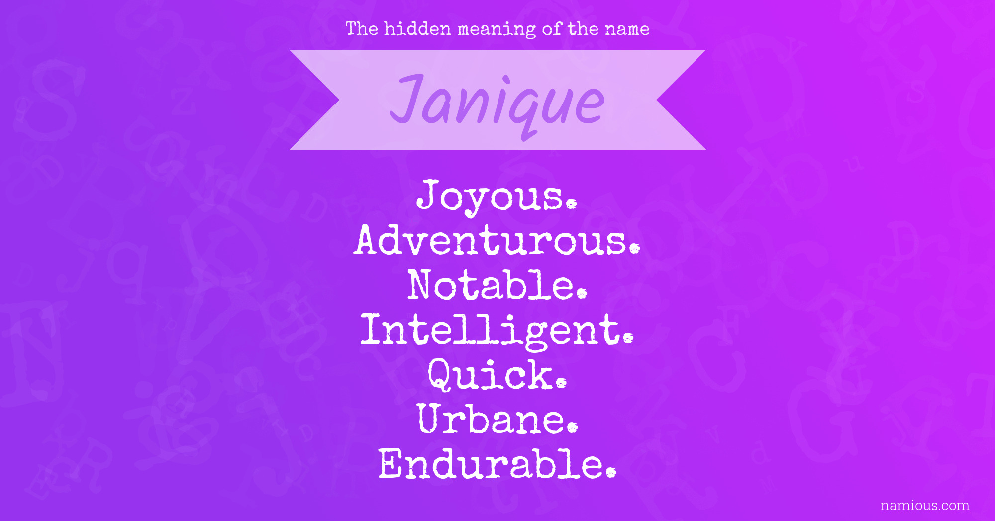 The hidden meaning of the name Janique