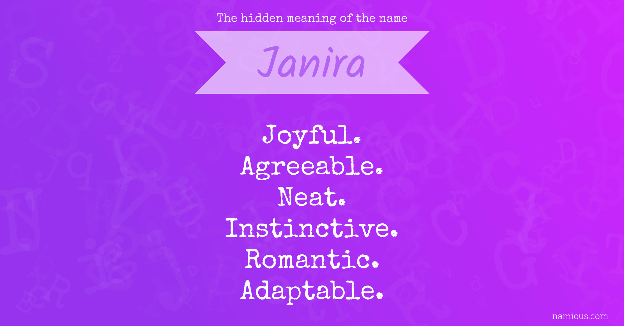 The hidden meaning of the name Janira