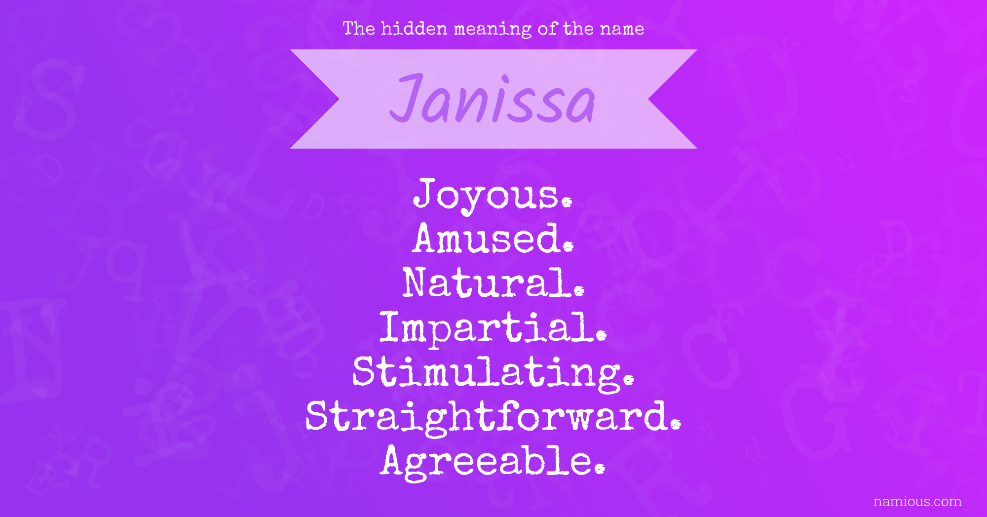 The hidden meaning of the name Janissa