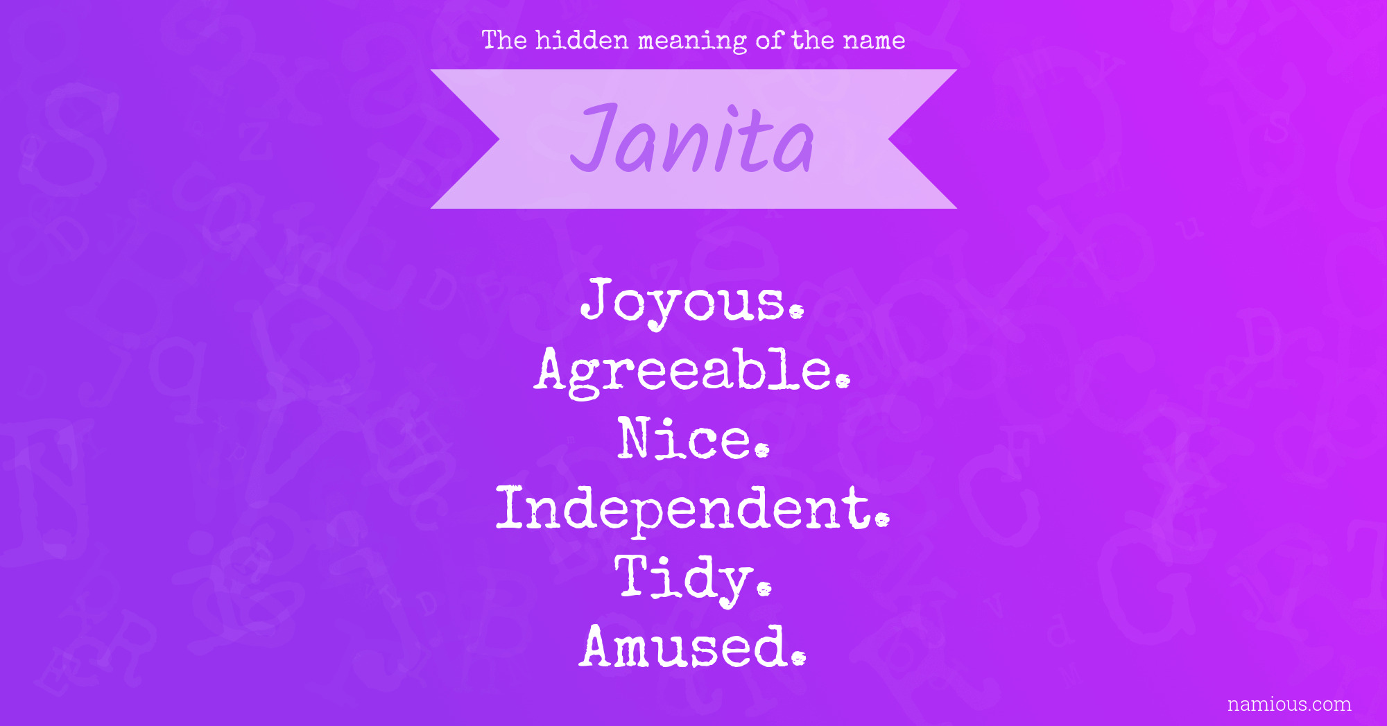 The hidden meaning of the name Janita