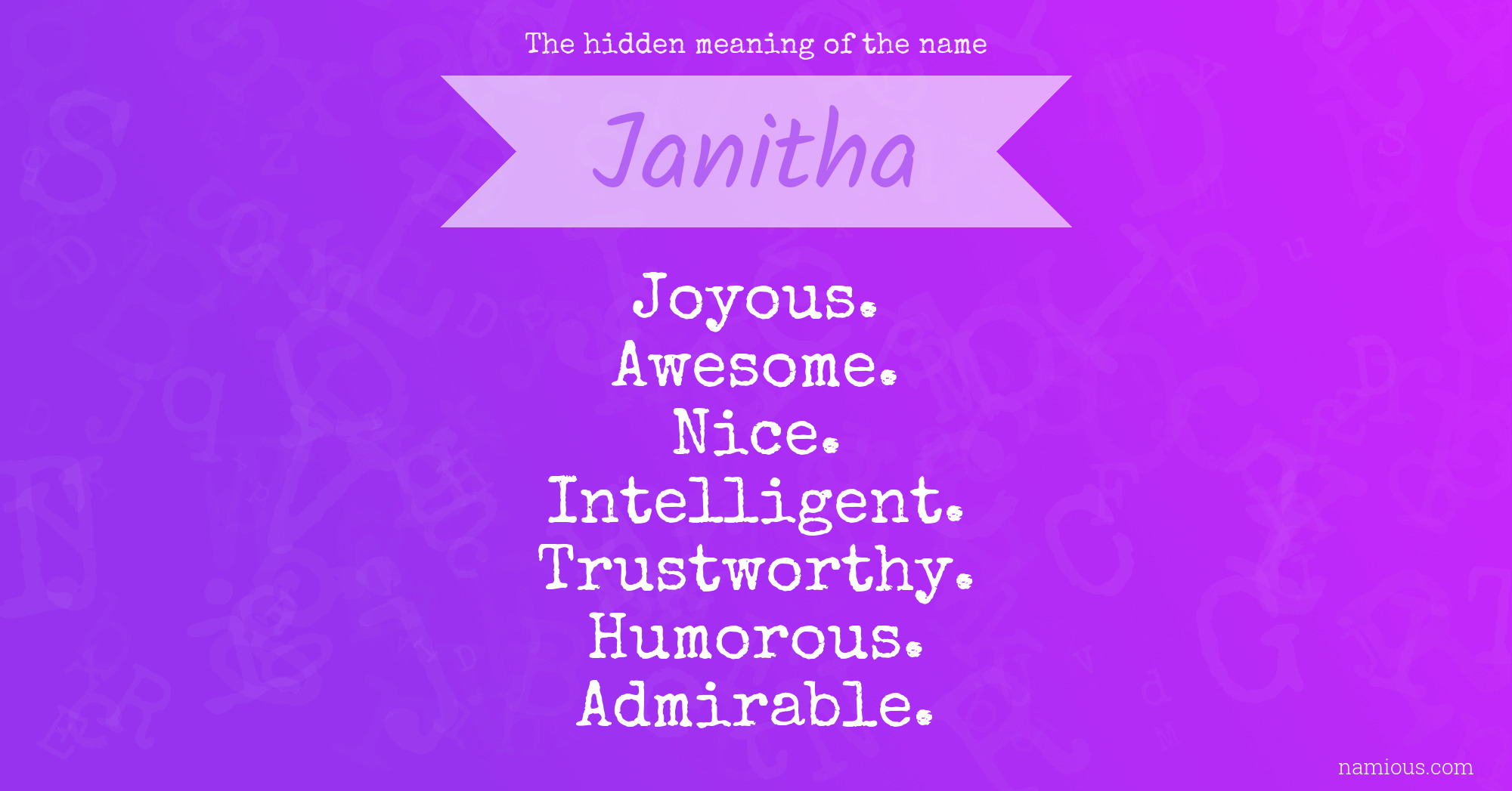 The hidden meaning of the name Janitha