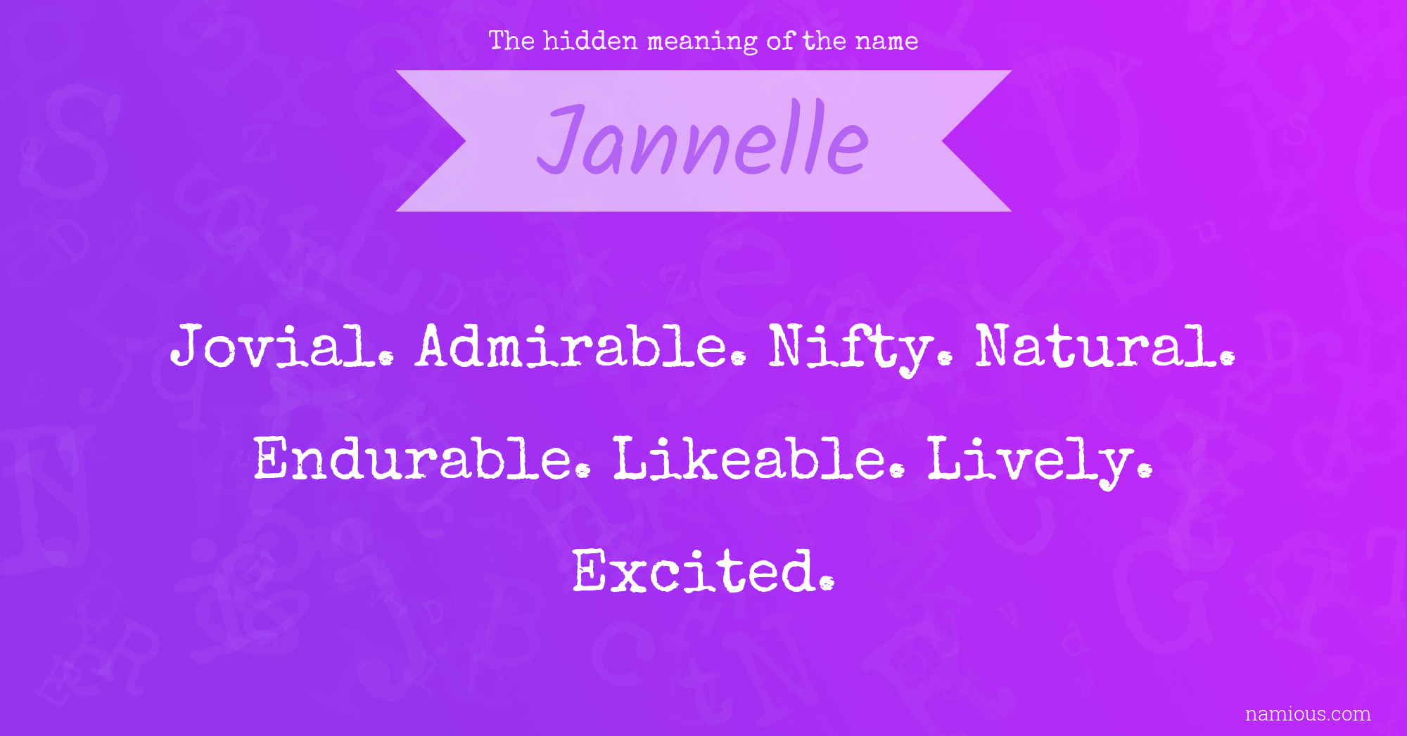 The hidden meaning of the name Jannelle