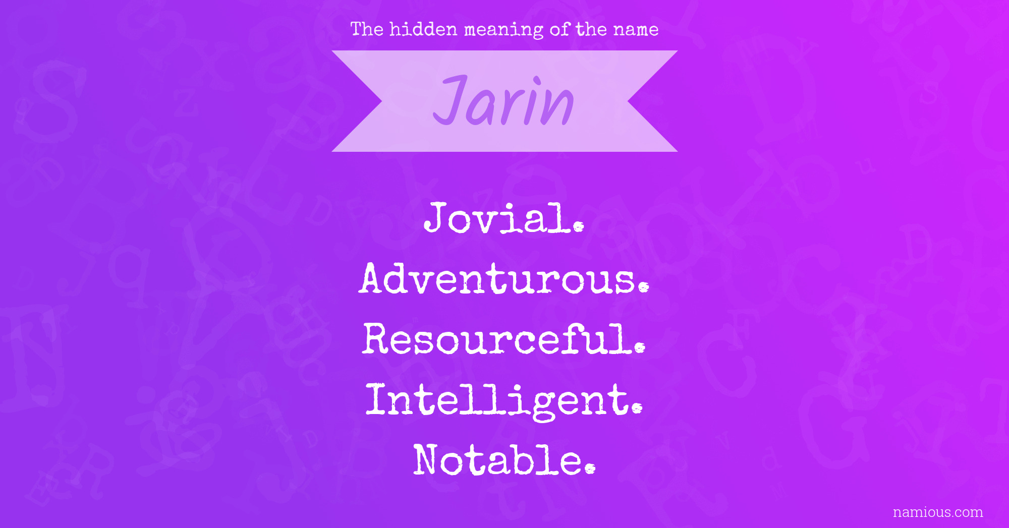 The hidden meaning of the name Jarin