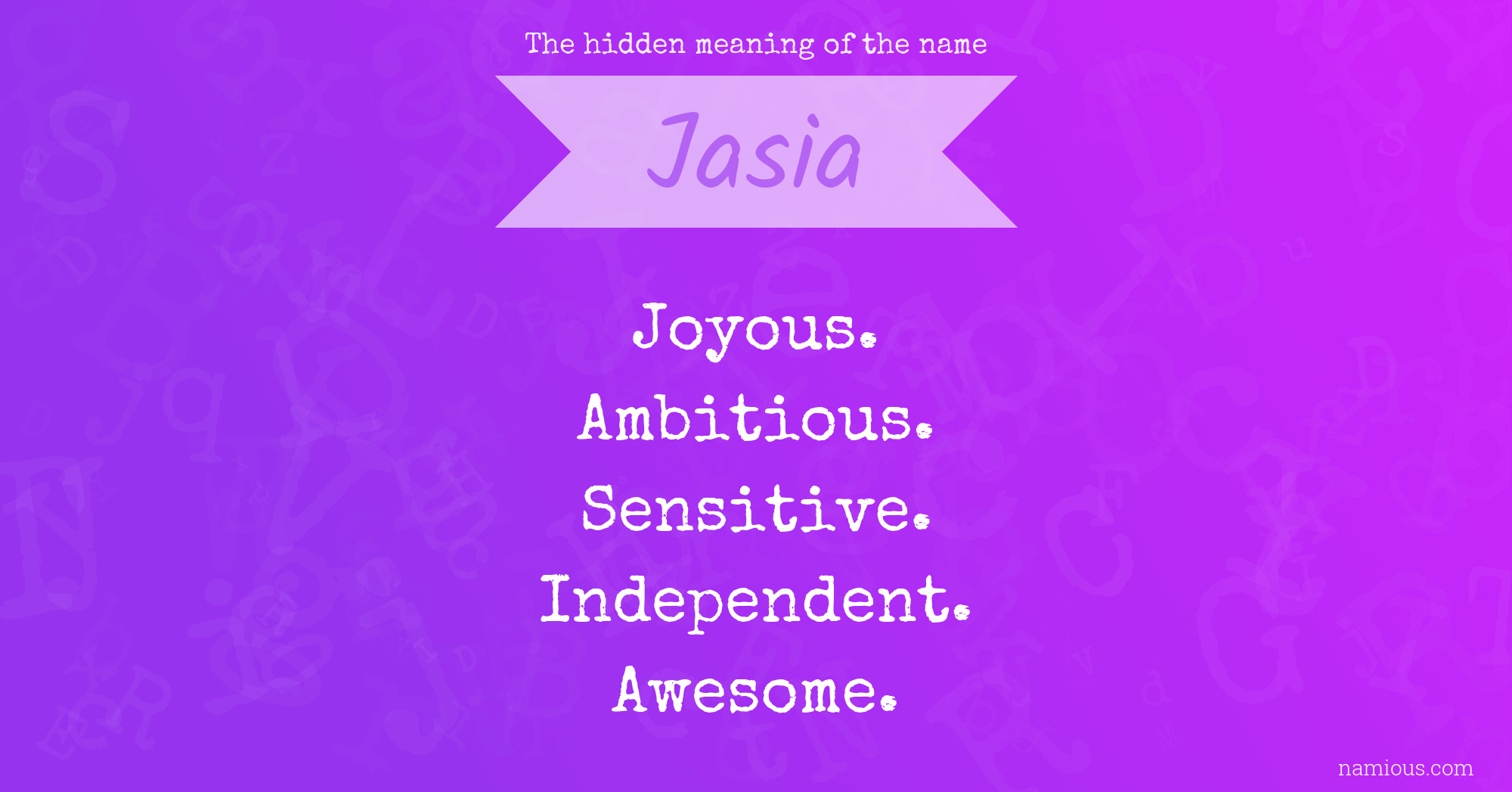 The hidden meaning of the name Jasia