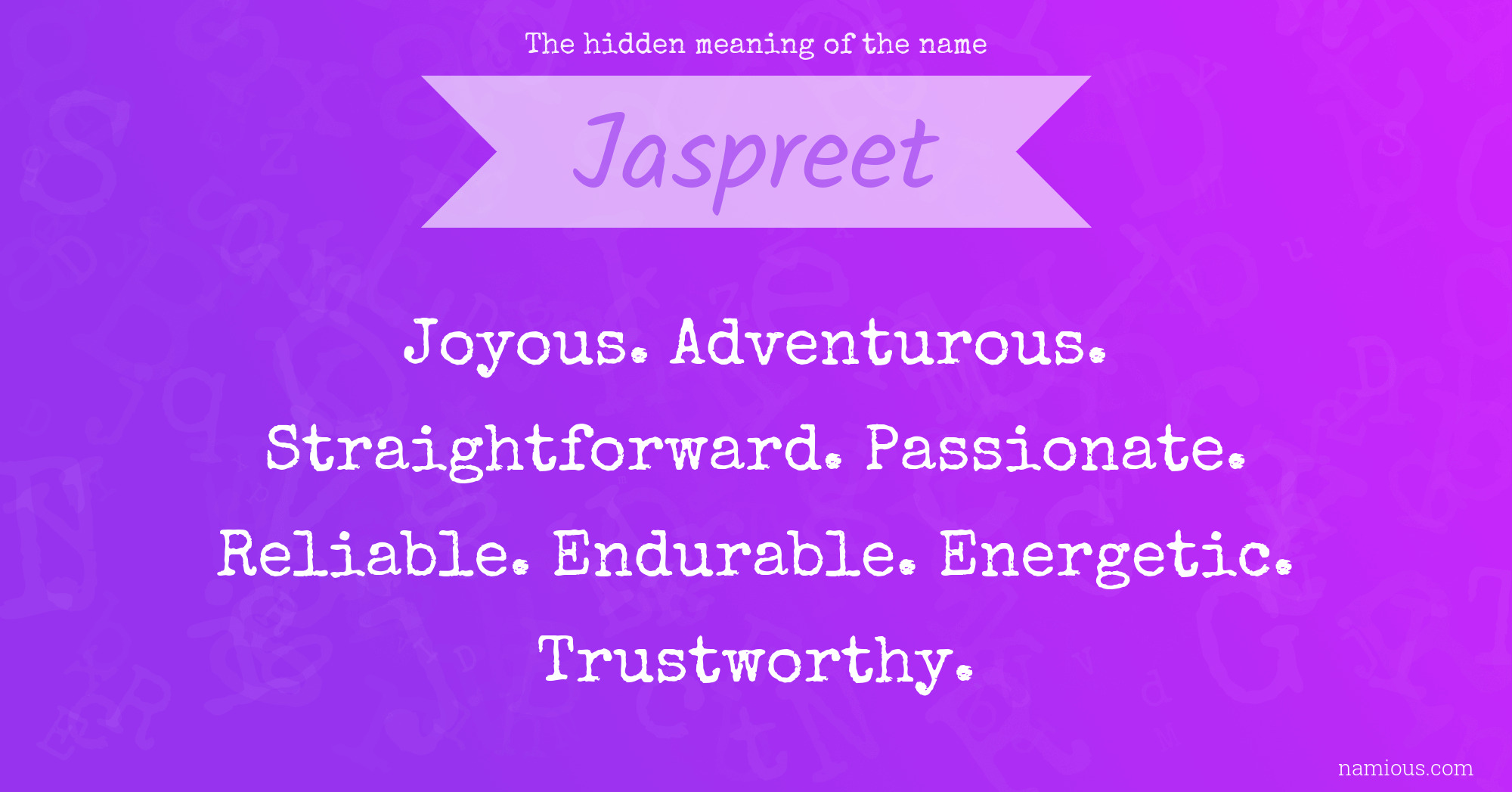 The hidden meaning of the name Jaspreet