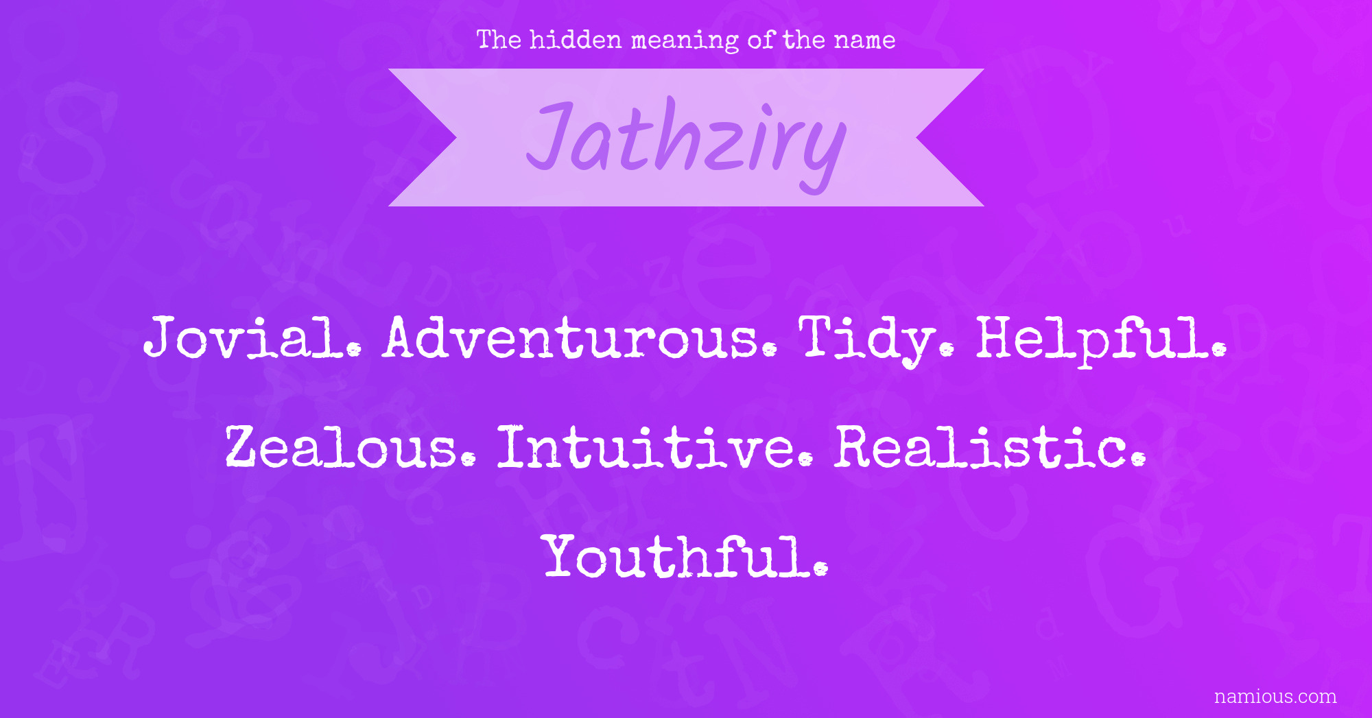 The hidden meaning of the name Jathziry