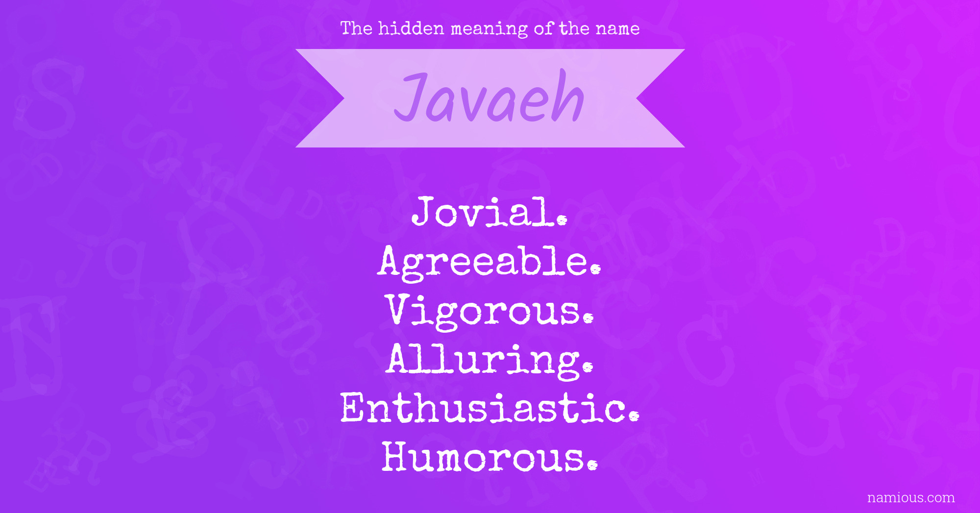 The hidden meaning of the name Javaeh