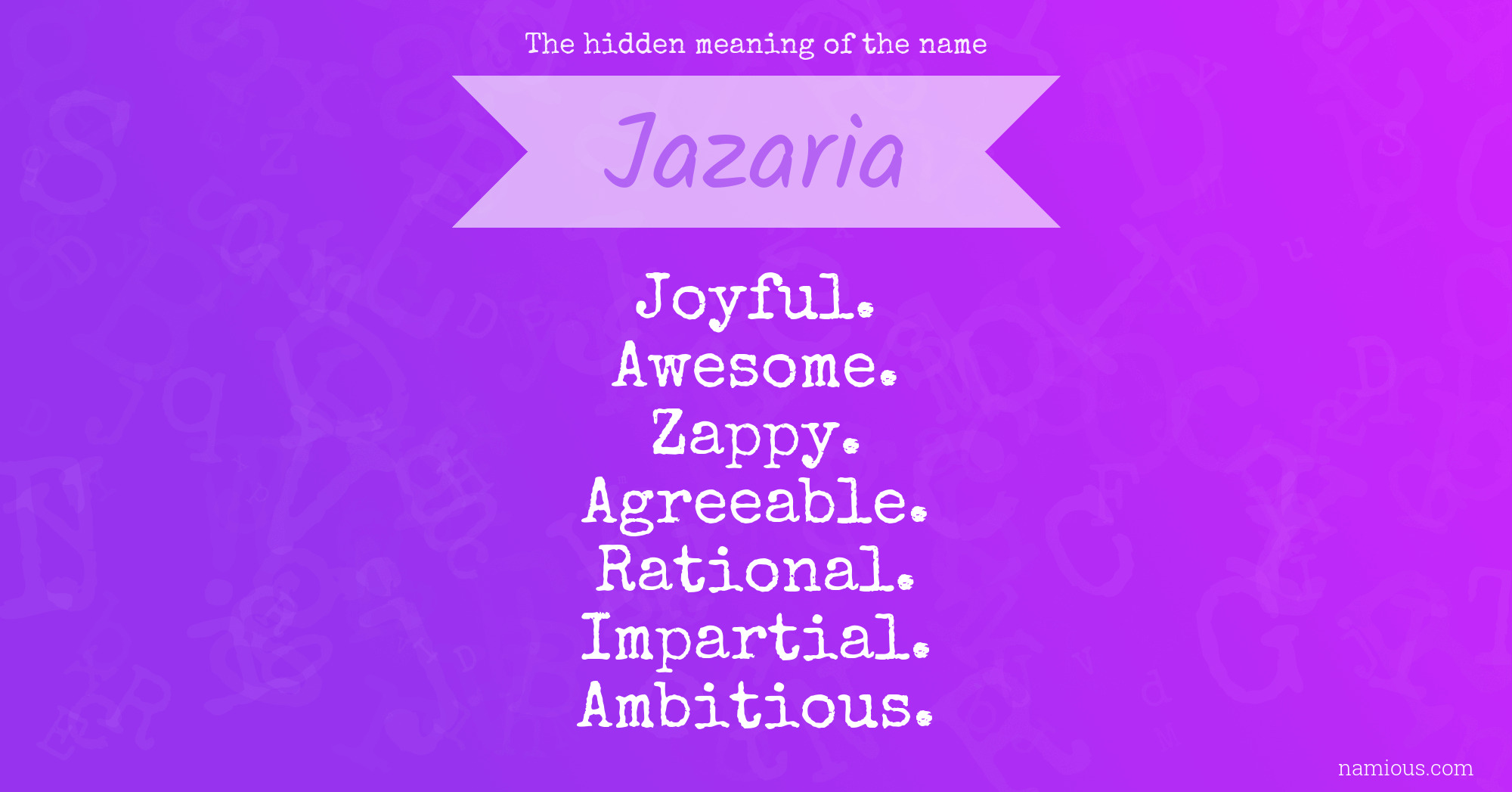 The hidden meaning of the name Jazaria