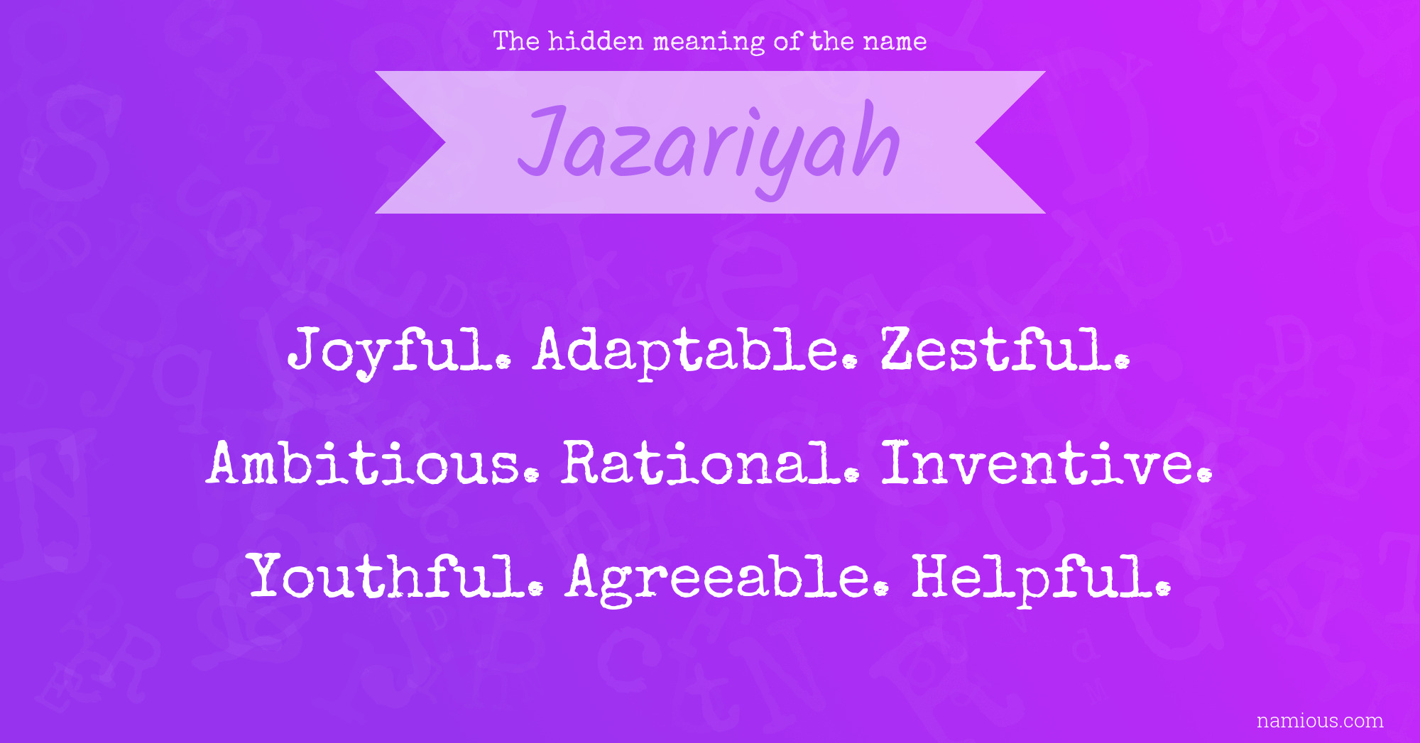 The hidden meaning of the name Jazariyah