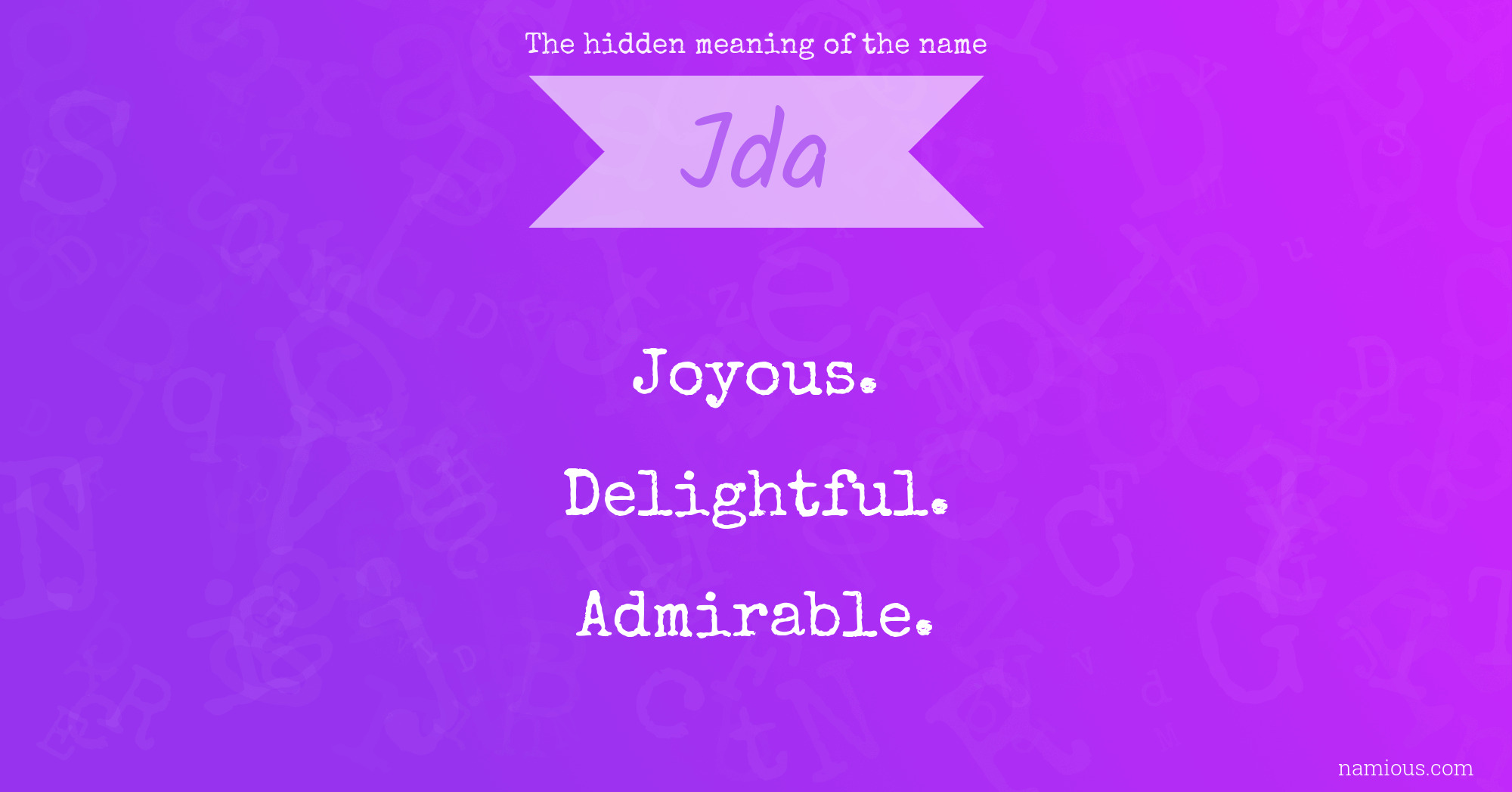 The hidden meaning of the name Jda