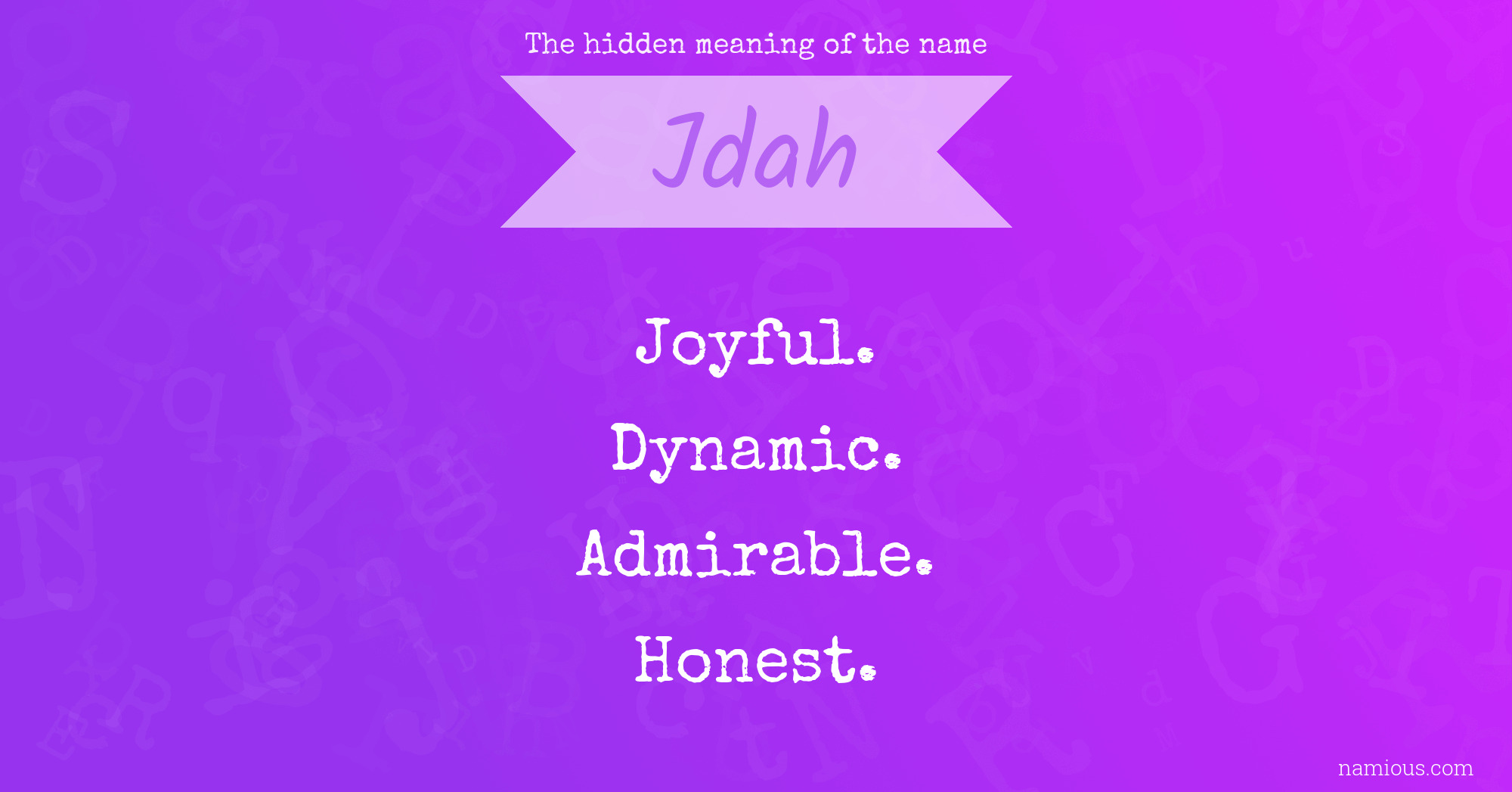 The hidden meaning of the name Jdah