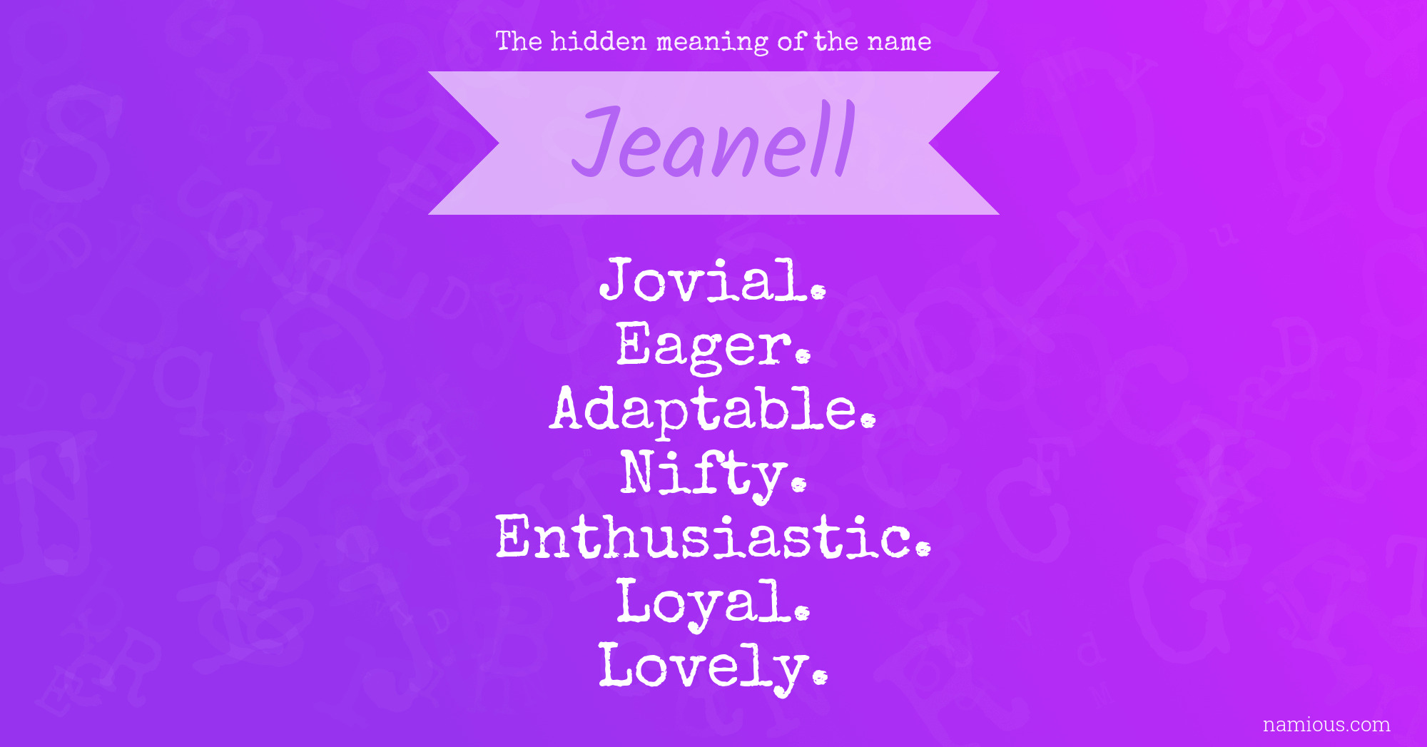 The hidden meaning of the name Jeanell