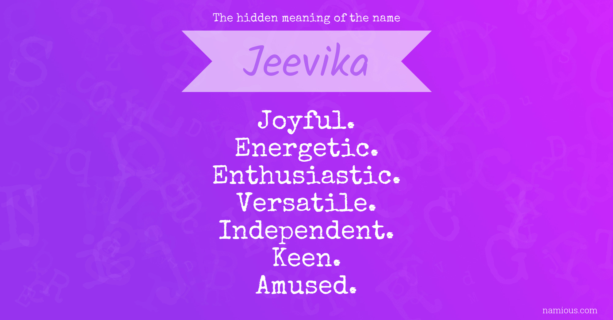 The hidden meaning of the name Jeevika