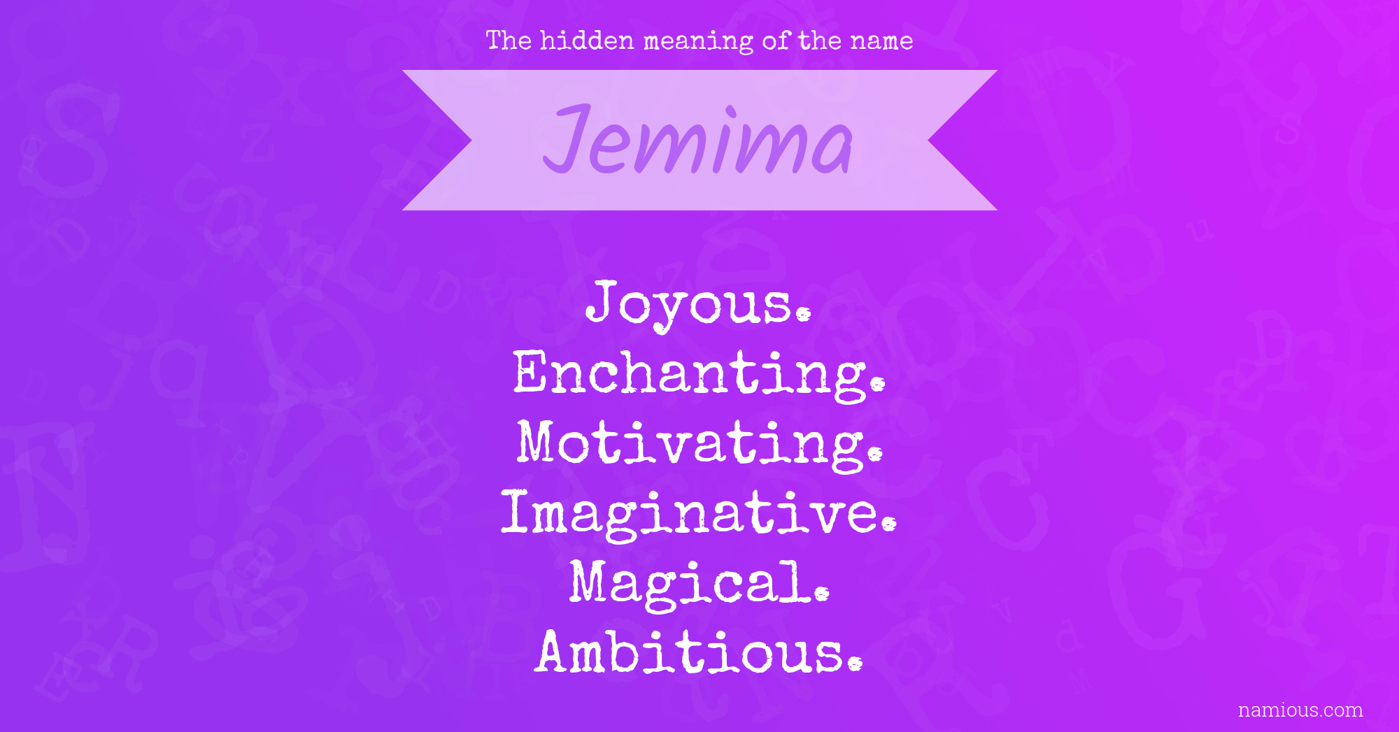 The hidden meaning of the name Jemima