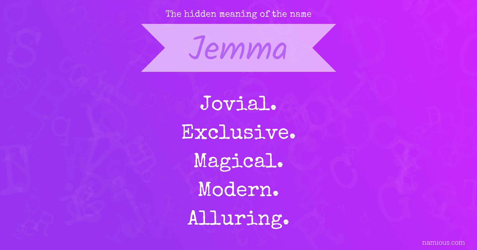 The hidden meaning of the name Jemma