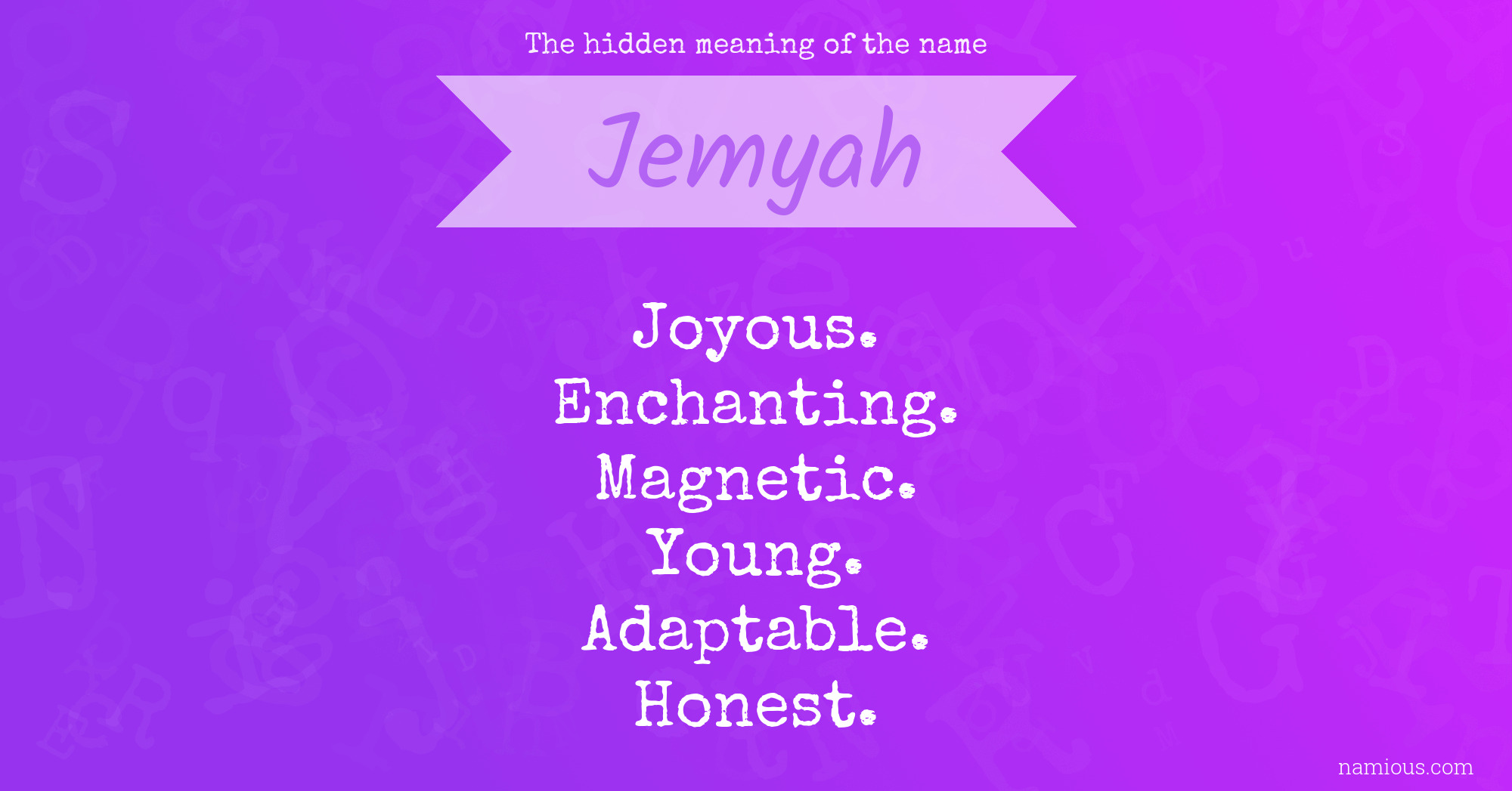 The hidden meaning of the name Jemyah