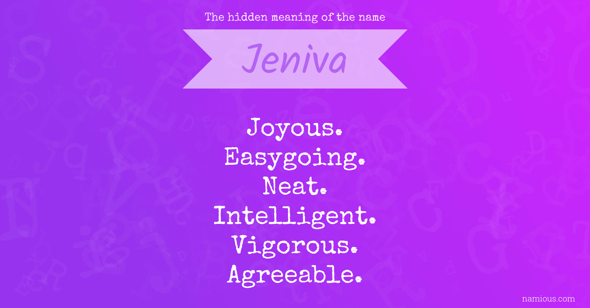 The hidden meaning of the name Jeniva