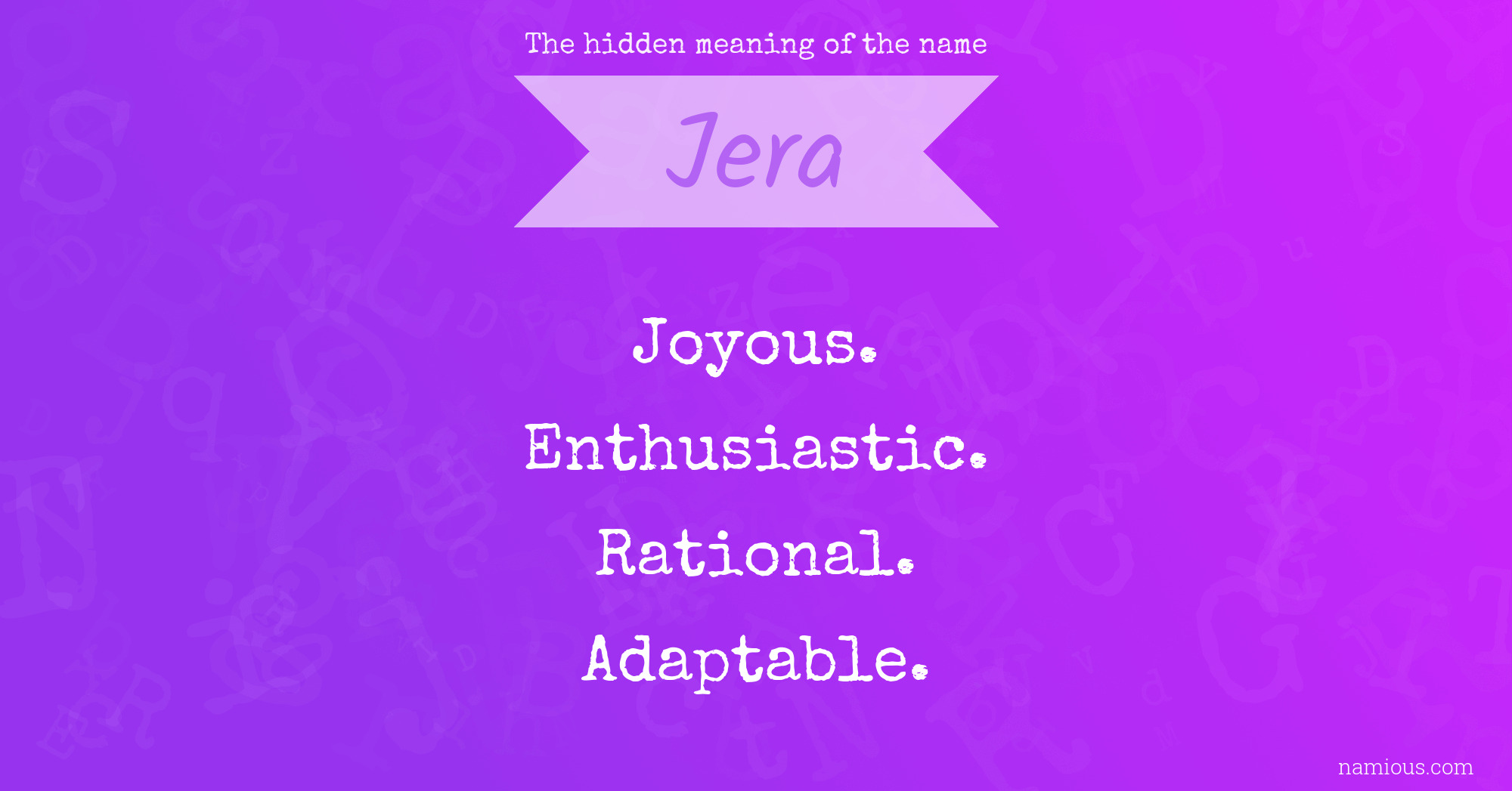 The hidden meaning of the name Jera