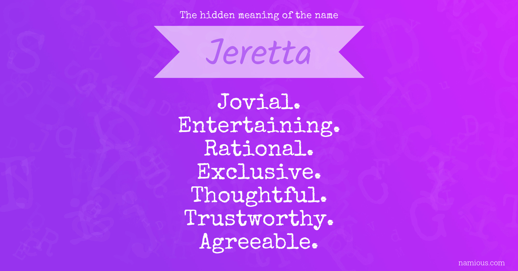 The hidden meaning of the name Jeretta