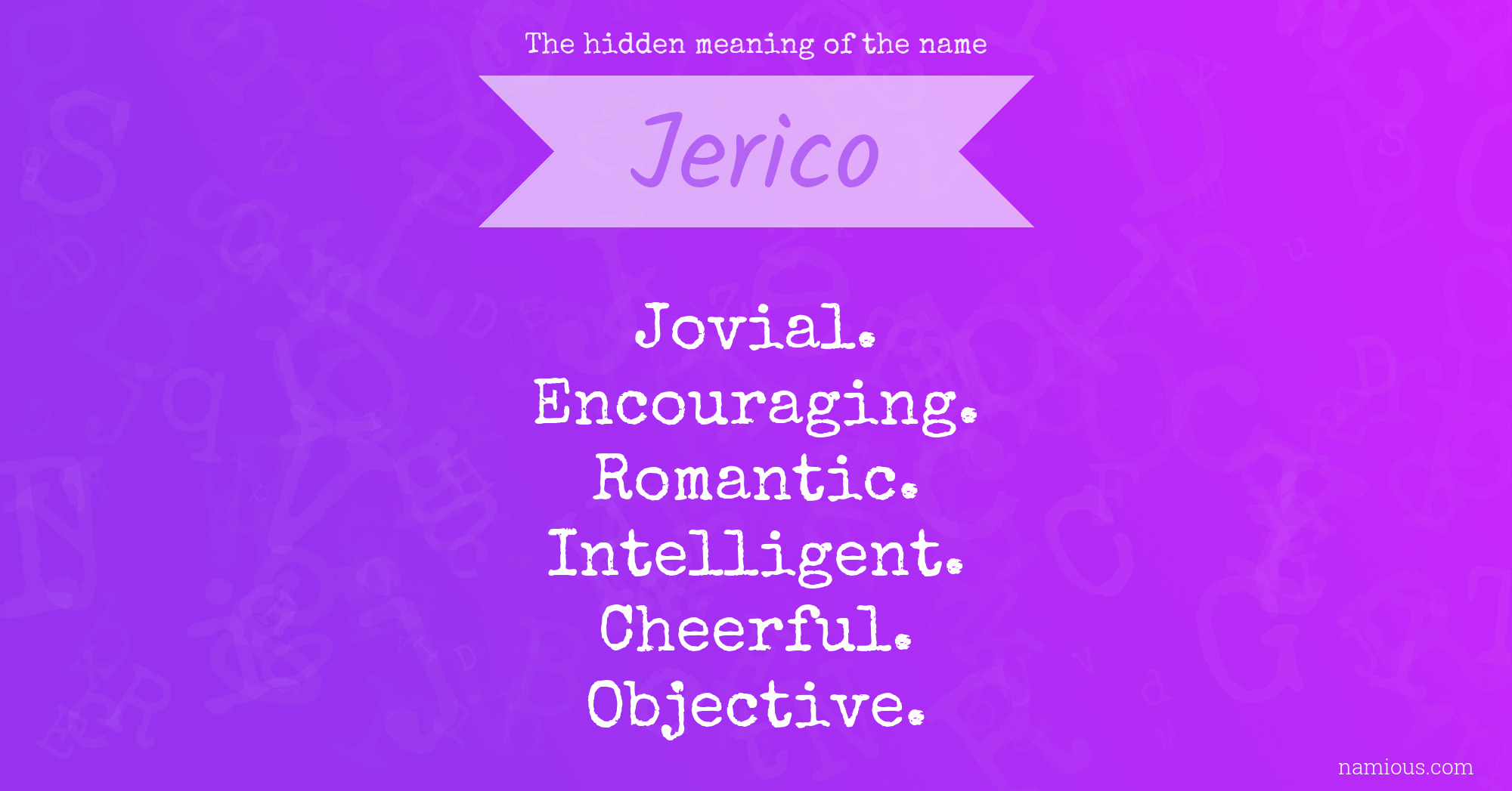 The hidden meaning of the name Jerico