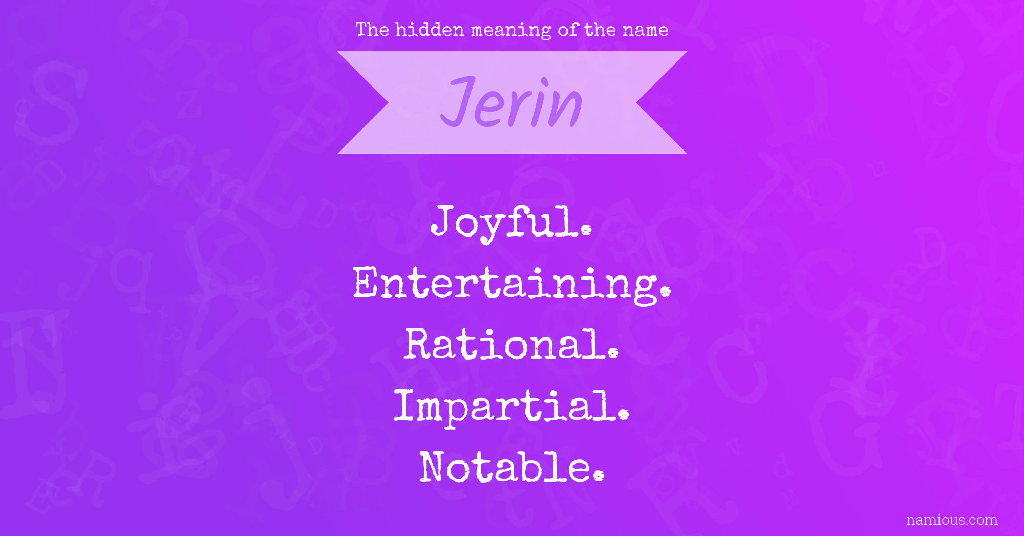 The hidden meaning of the name Jerin