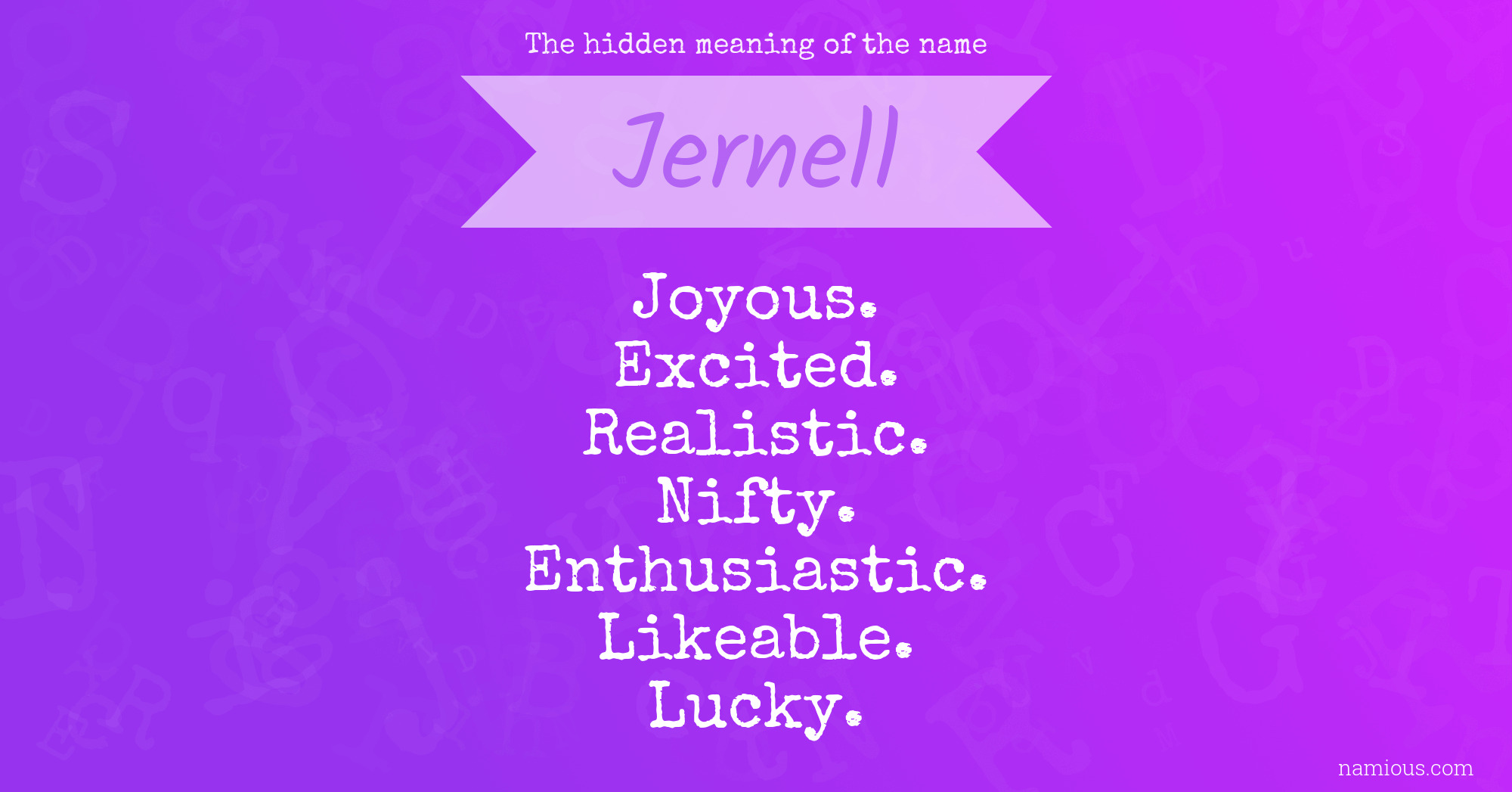 The hidden meaning of the name Jernell