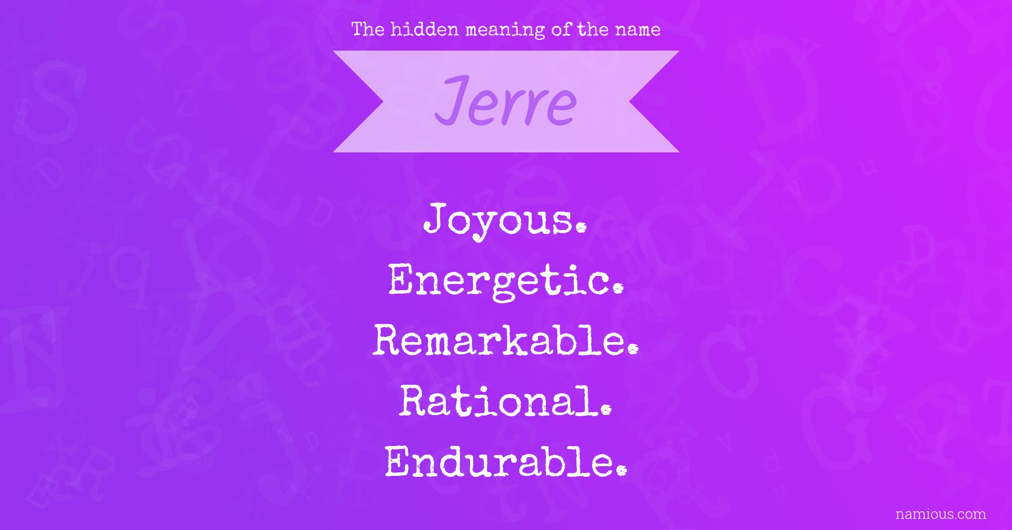 The hidden meaning of the name Jerre