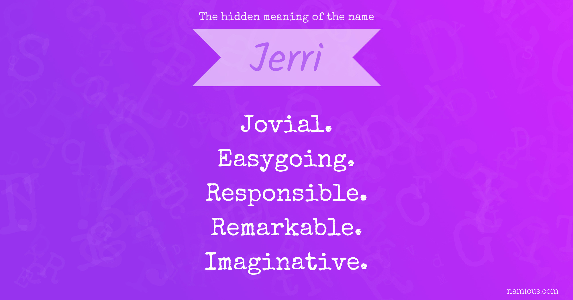 The hidden meaning of the name Jerri