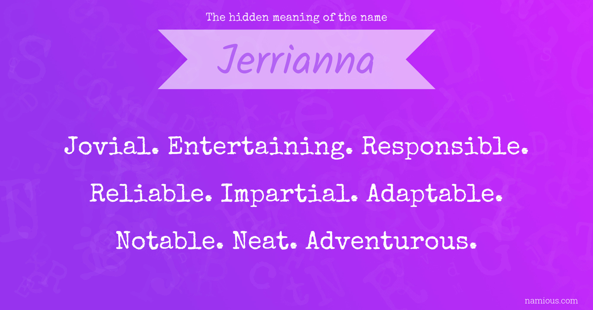 The hidden meaning of the name Jerrianna