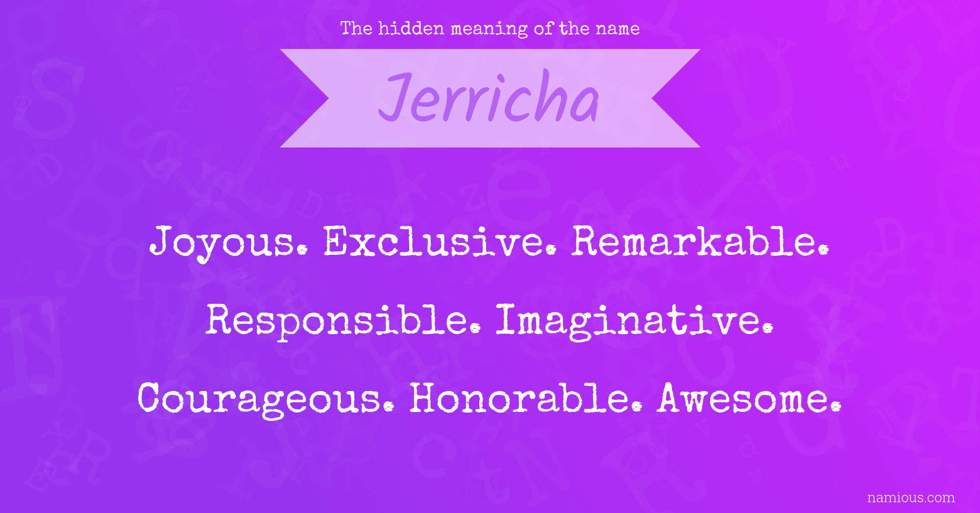 The hidden meaning of the name Jerricha