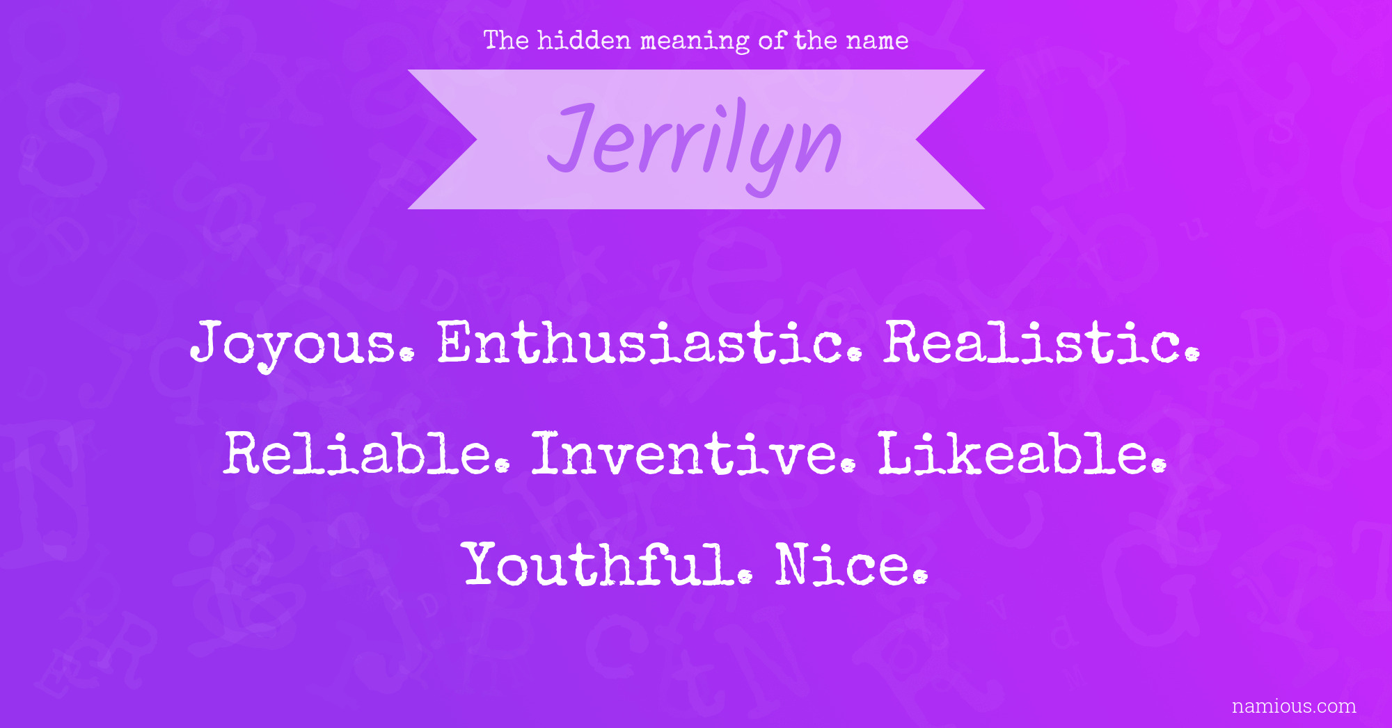 The hidden meaning of the name Jerrilyn