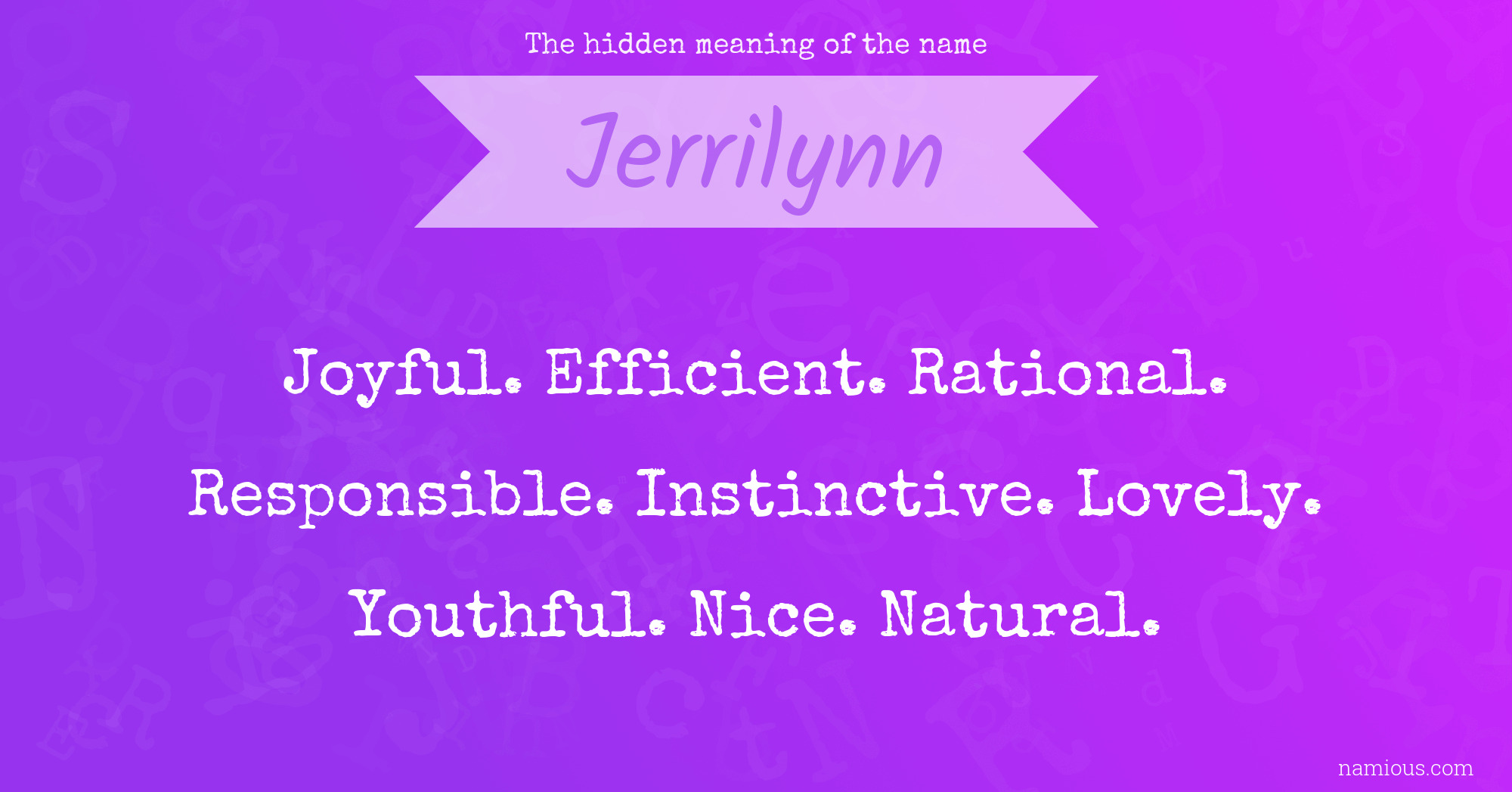 The hidden meaning of the name Jerrilynn