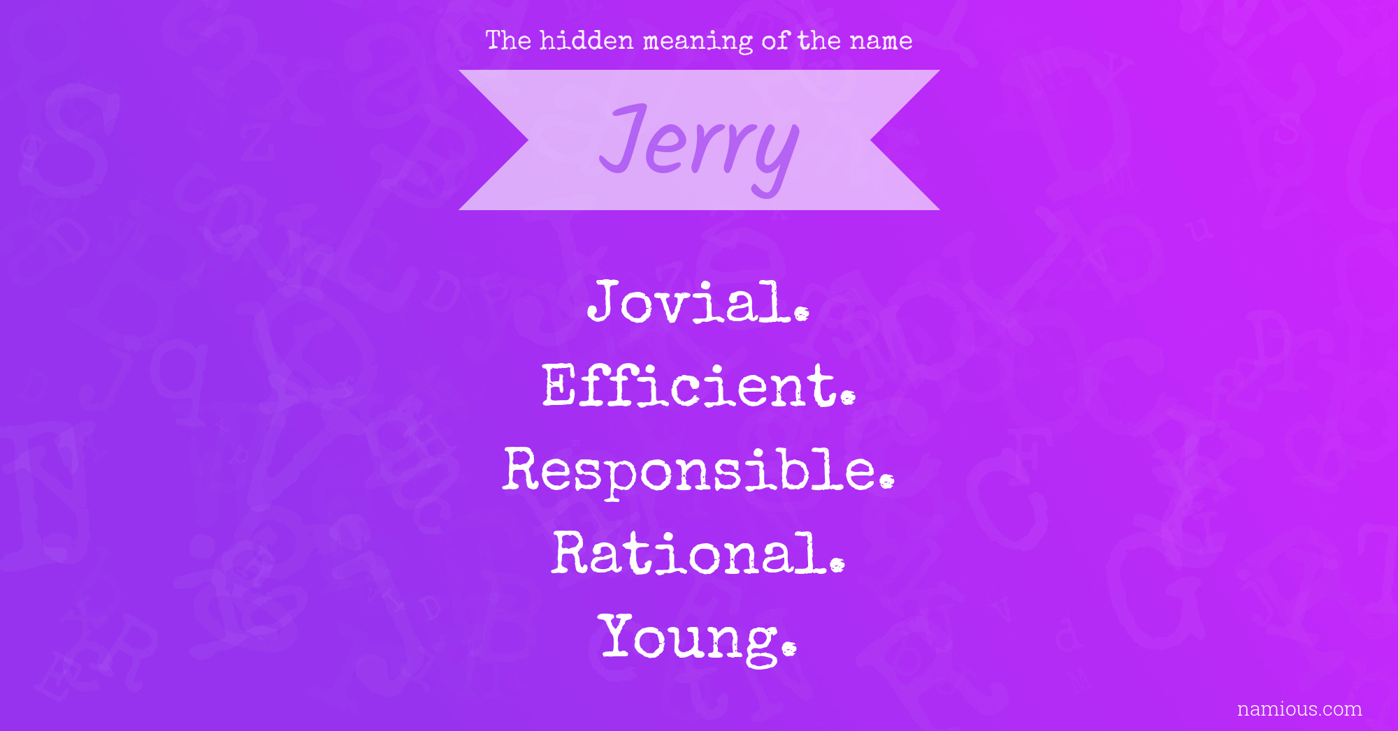 The hidden meaning of the name Jerry