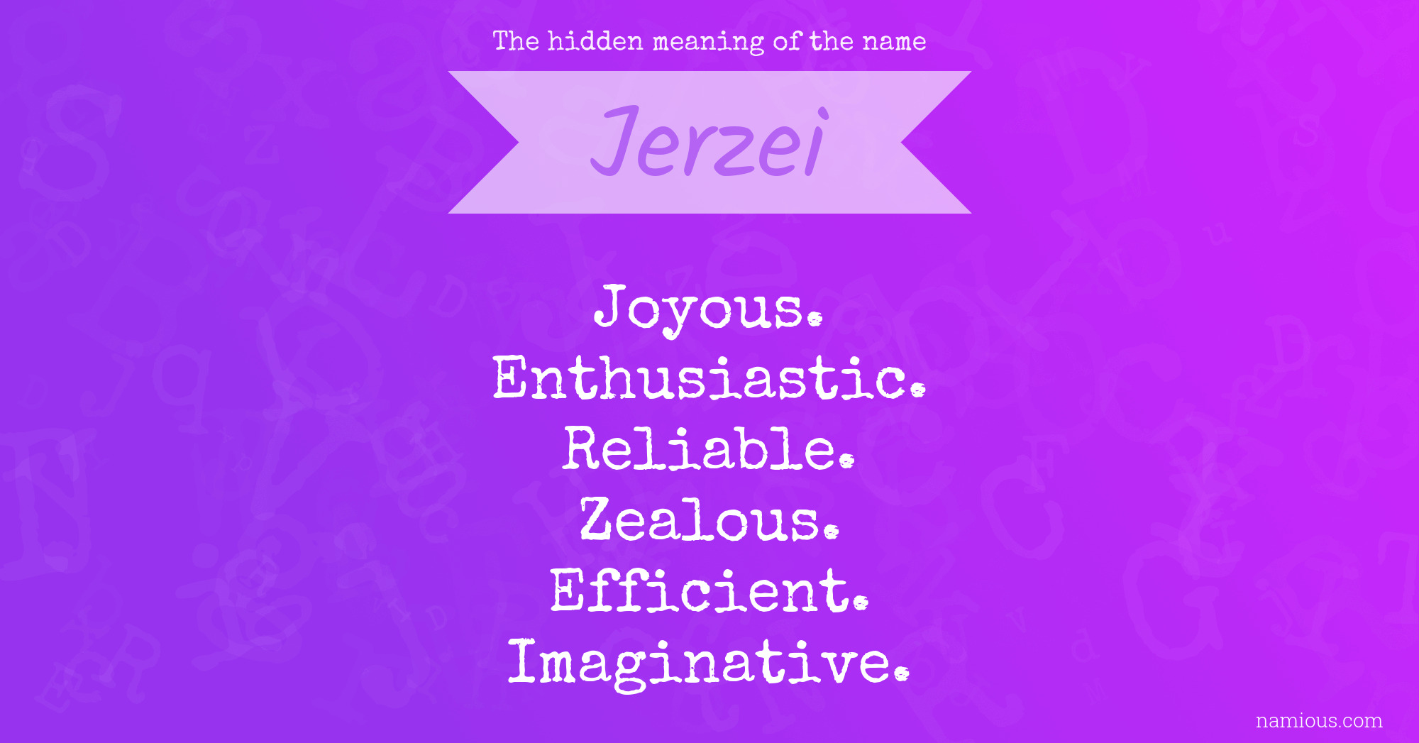 The hidden meaning of the name Jerzei