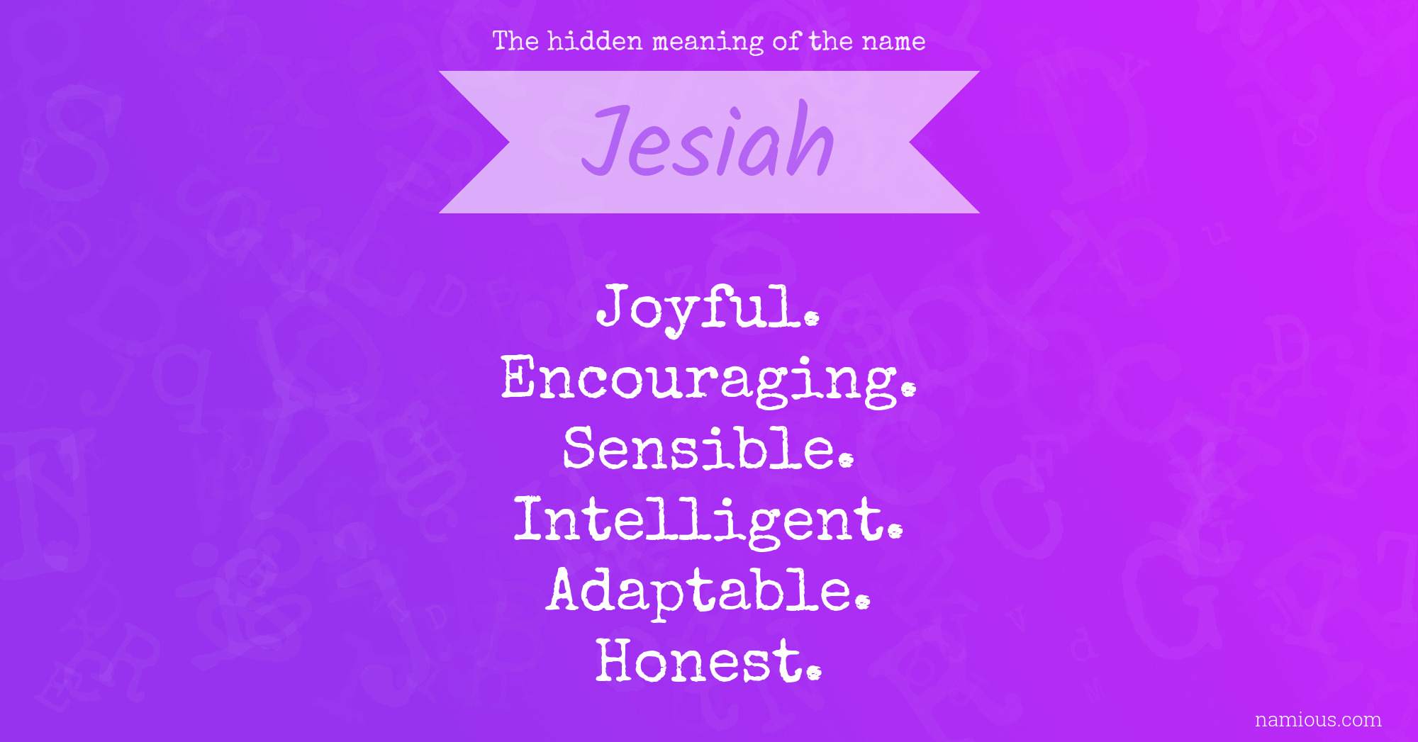 The hidden meaning of the name Jesiah