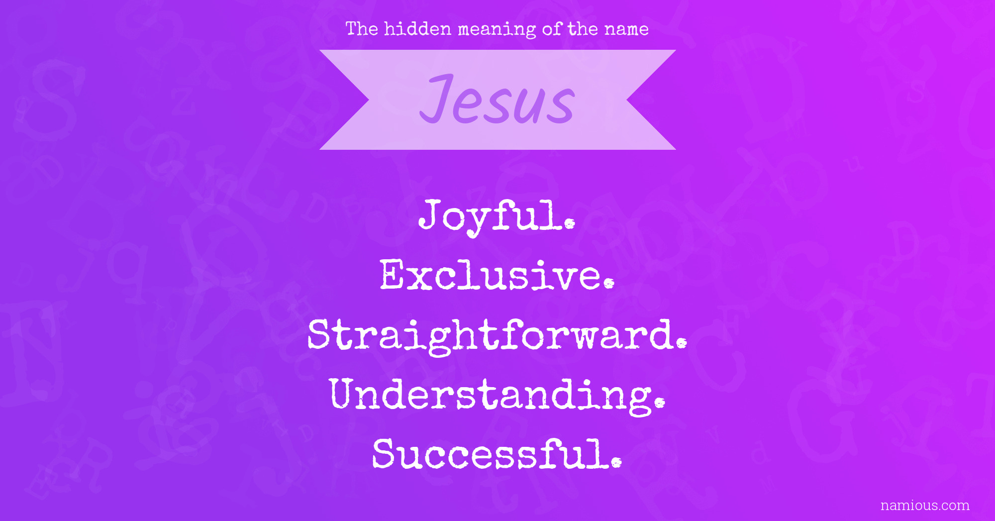 The hidden meaning of the name Jesus
