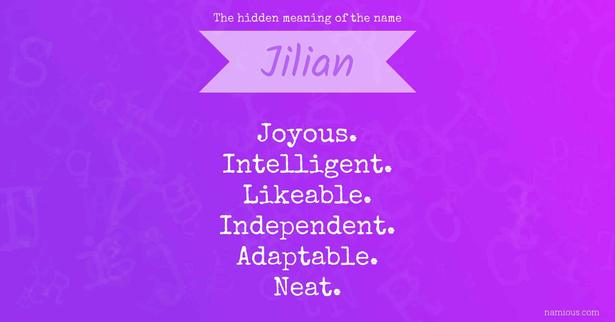 The hidden meaning of the name Jilian