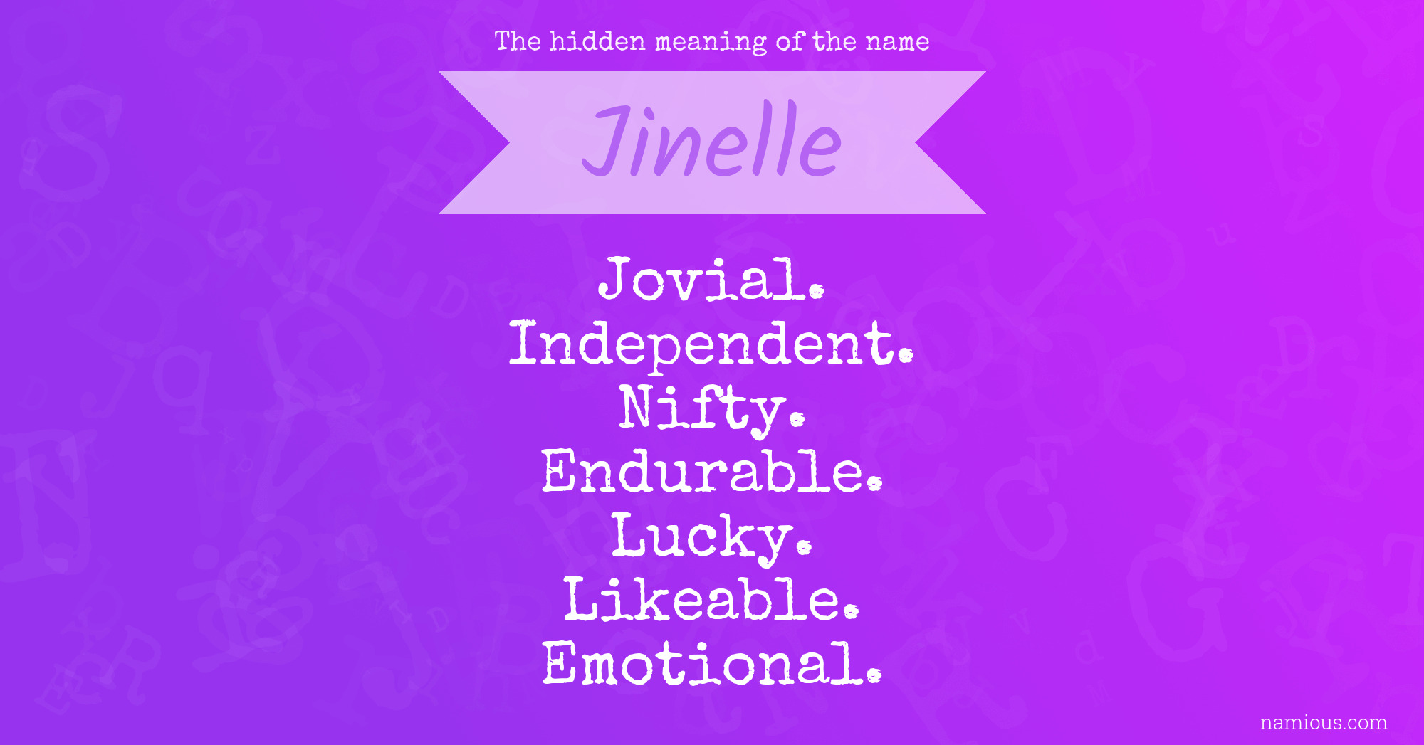 The hidden meaning of the name Jinelle