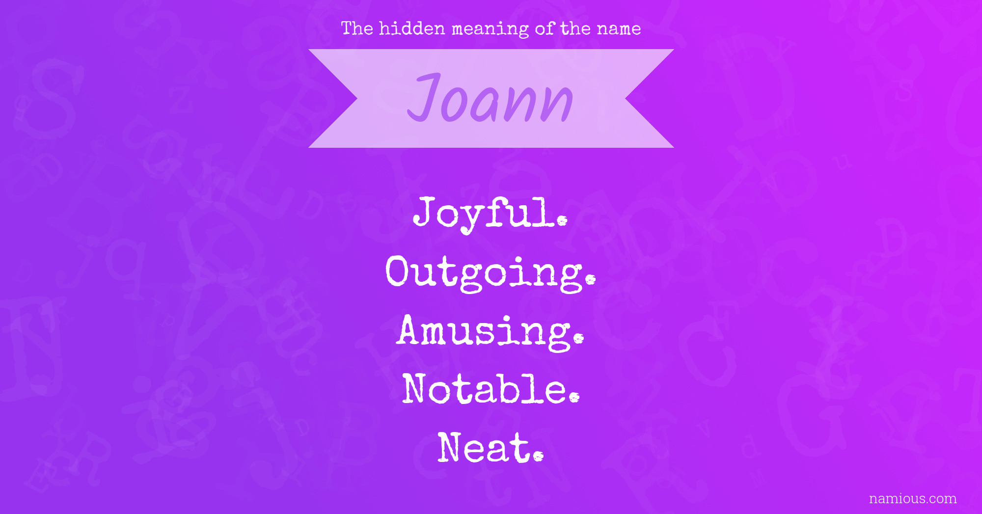 The hidden meaning of the name Joann