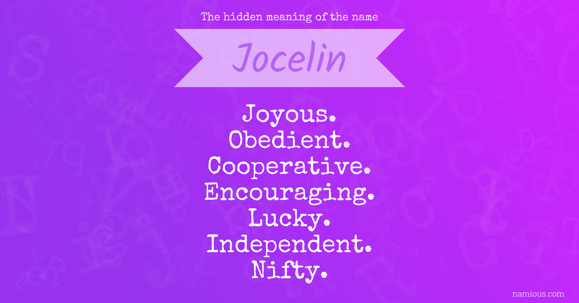 The hidden meaning of the name Jocelin