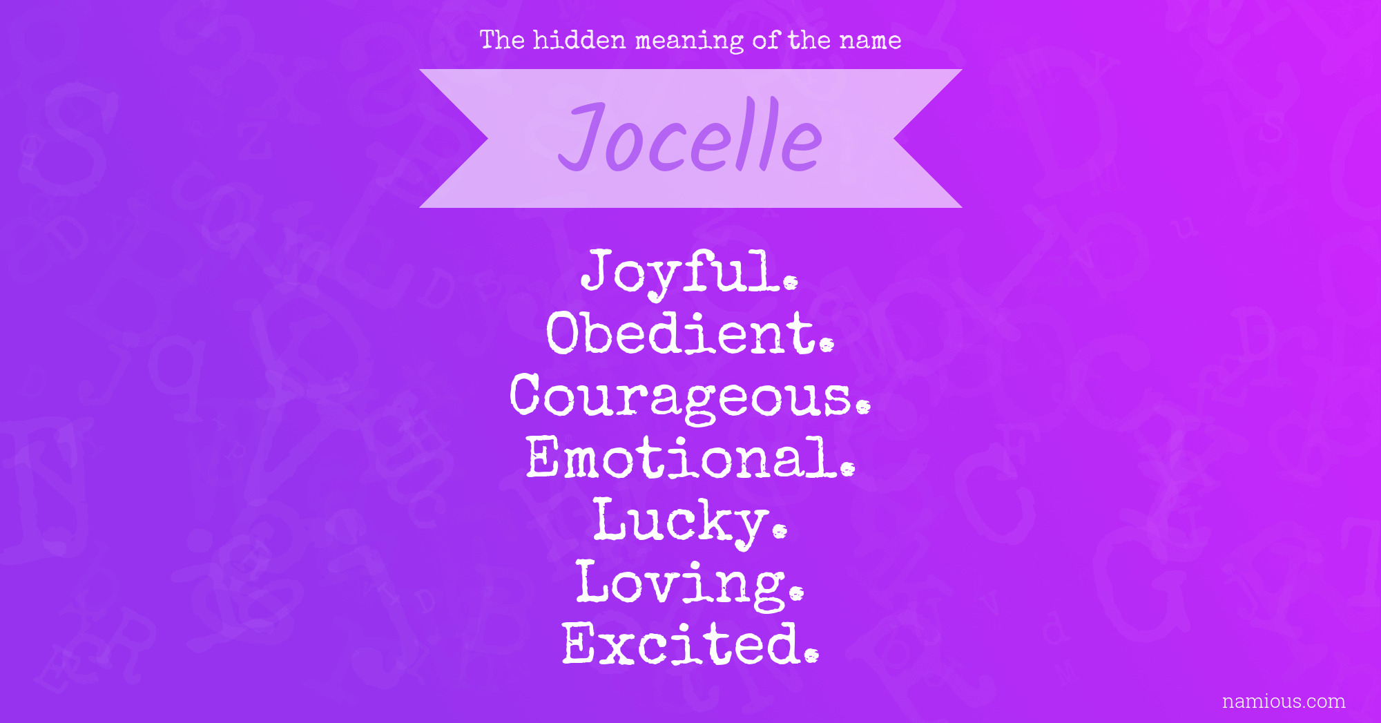 The hidden meaning of the name Jocelle