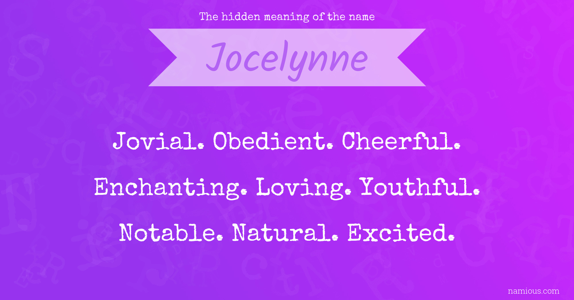 The hidden meaning of the name Jocelynne